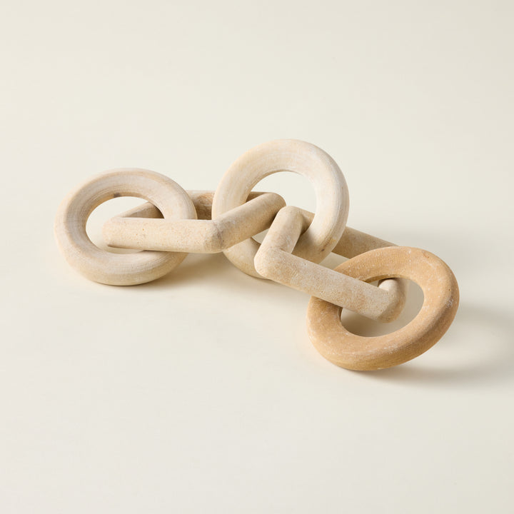 Carved sandstone decorative chain.