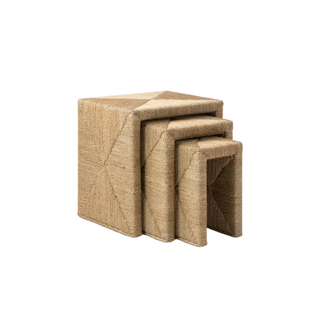 A set of three nesting side tables.