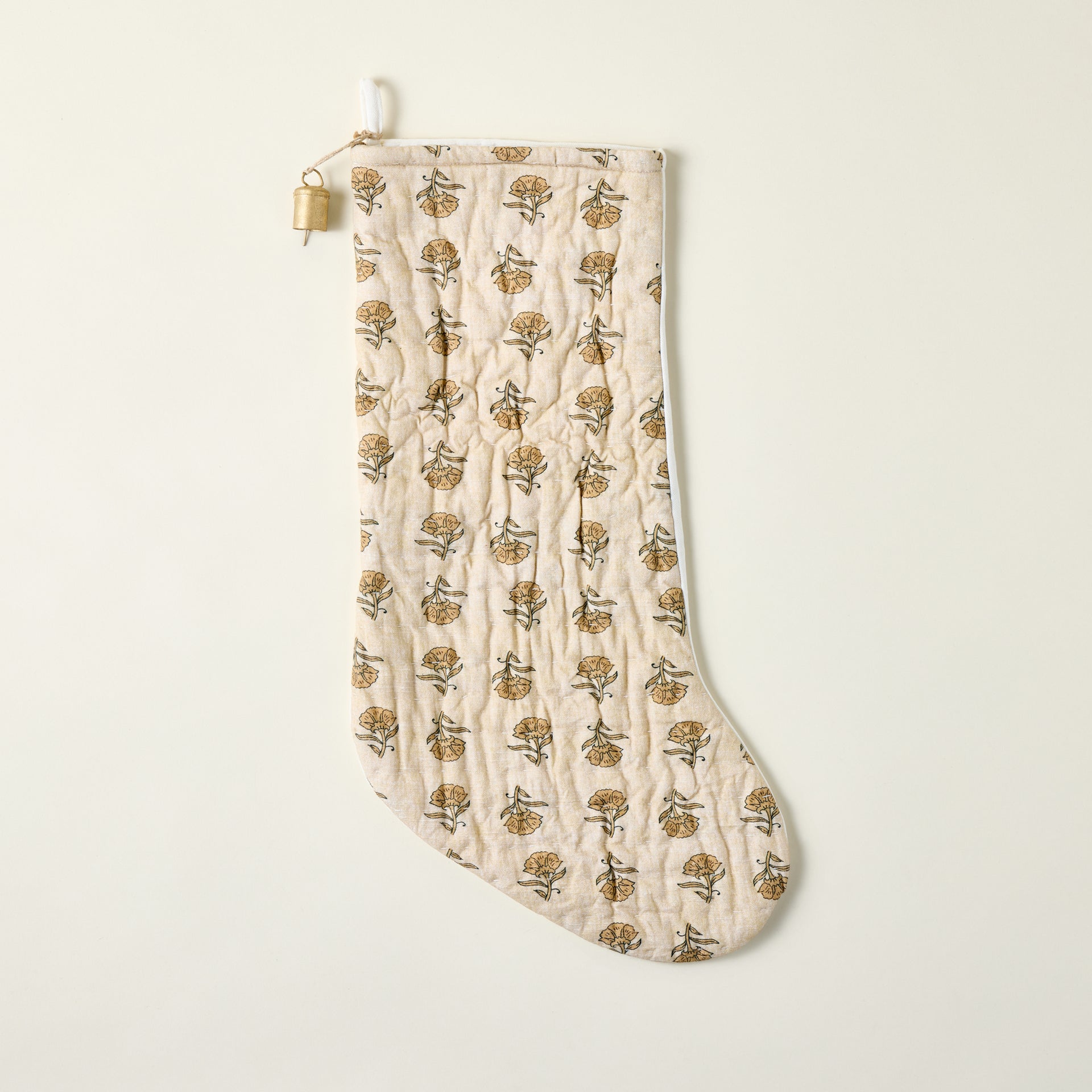 Block Print Stocking with Bell