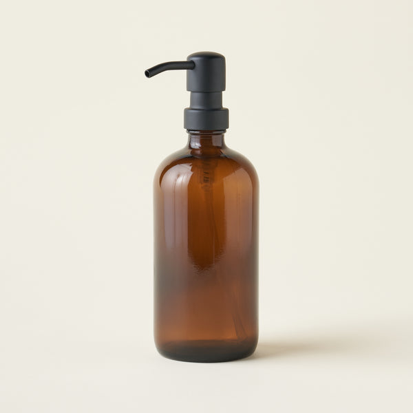 Amber Glass Soap Dispenser