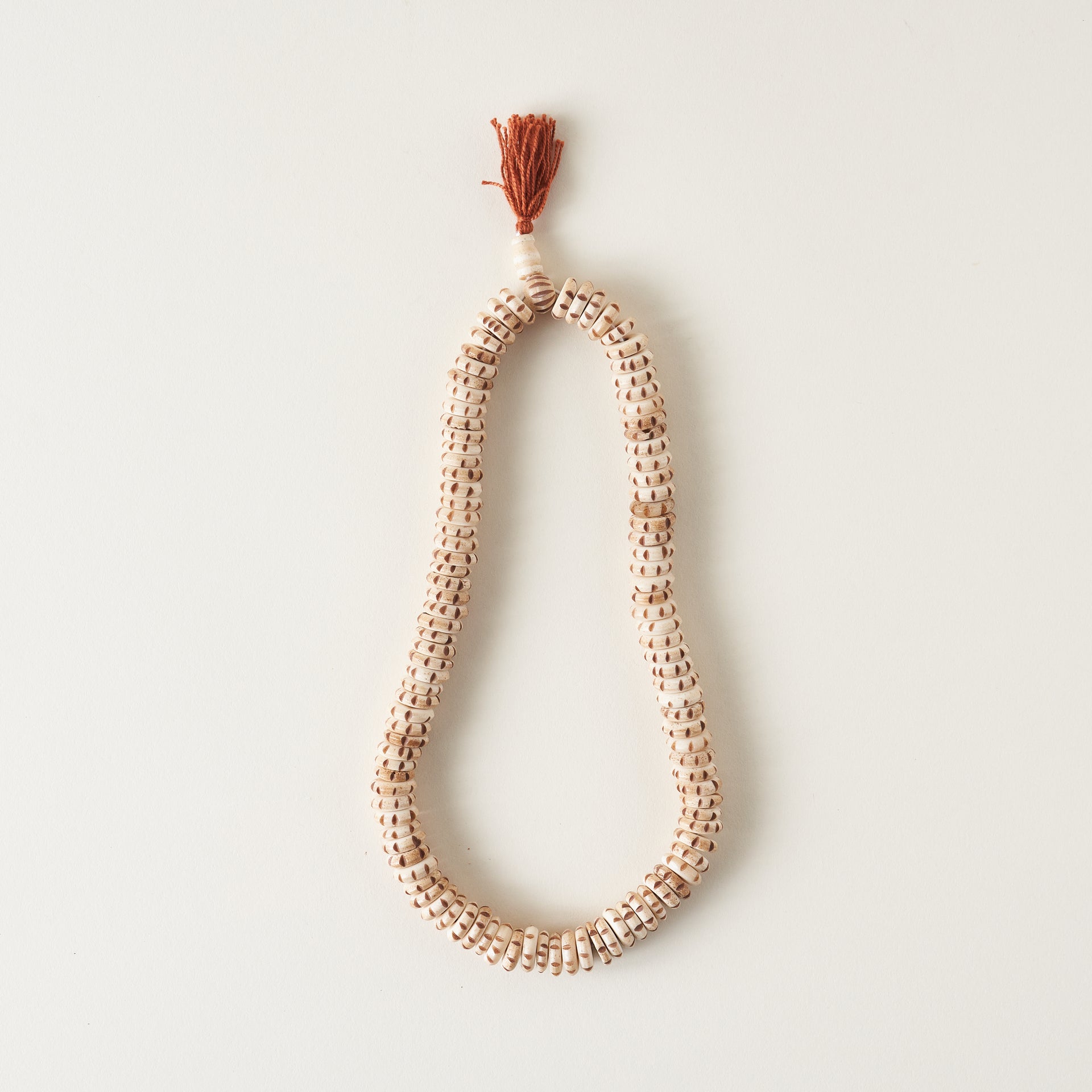 Beige Disk Bone Beads