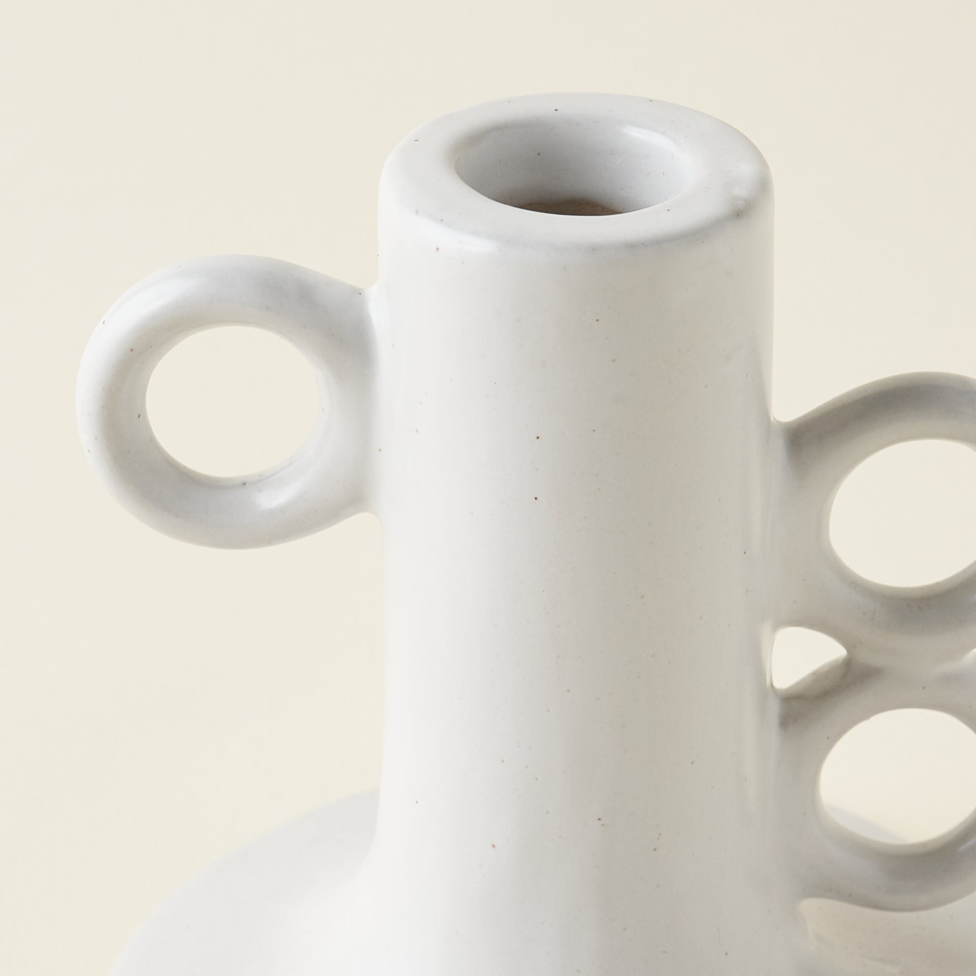 Circles Stoneware Taper Holder