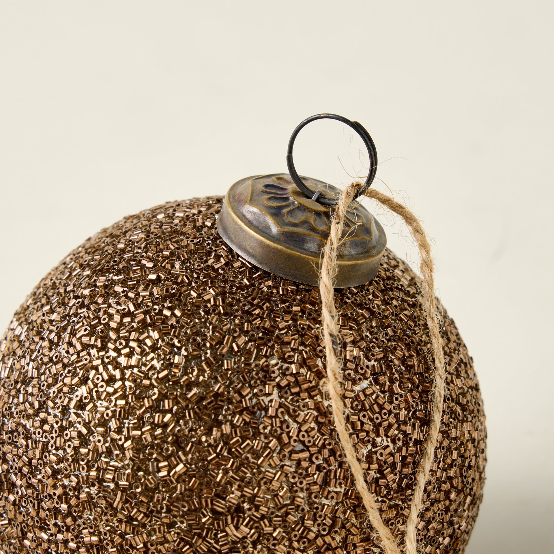 Beaded Antique Bronze Glass Ornament