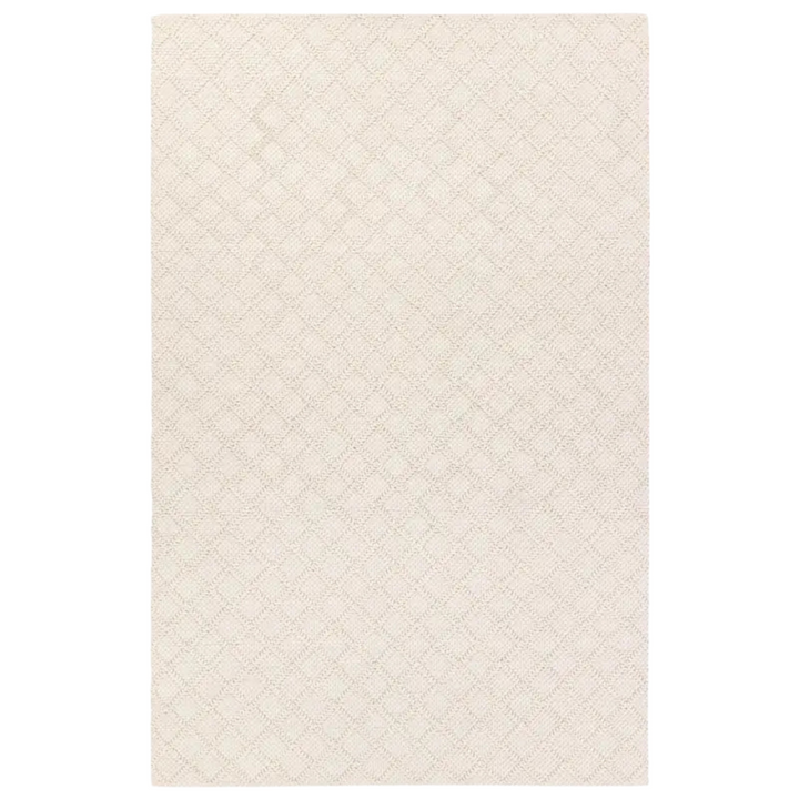 Ethically crafted handwoven rug with a lattice motif and a soft feel.