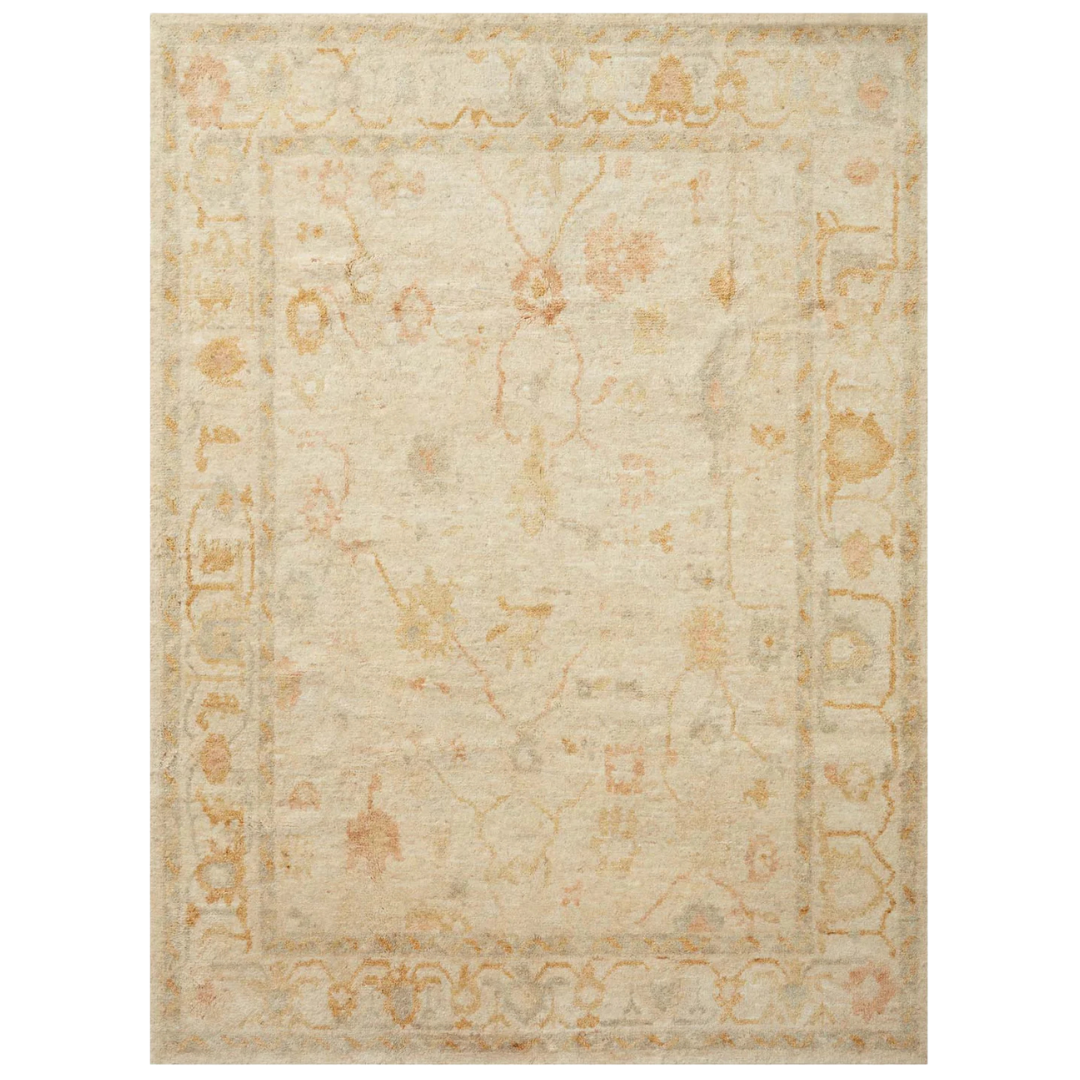 Hand-knotted Clement Rug crafted from 100% wool pile with a classic motif.