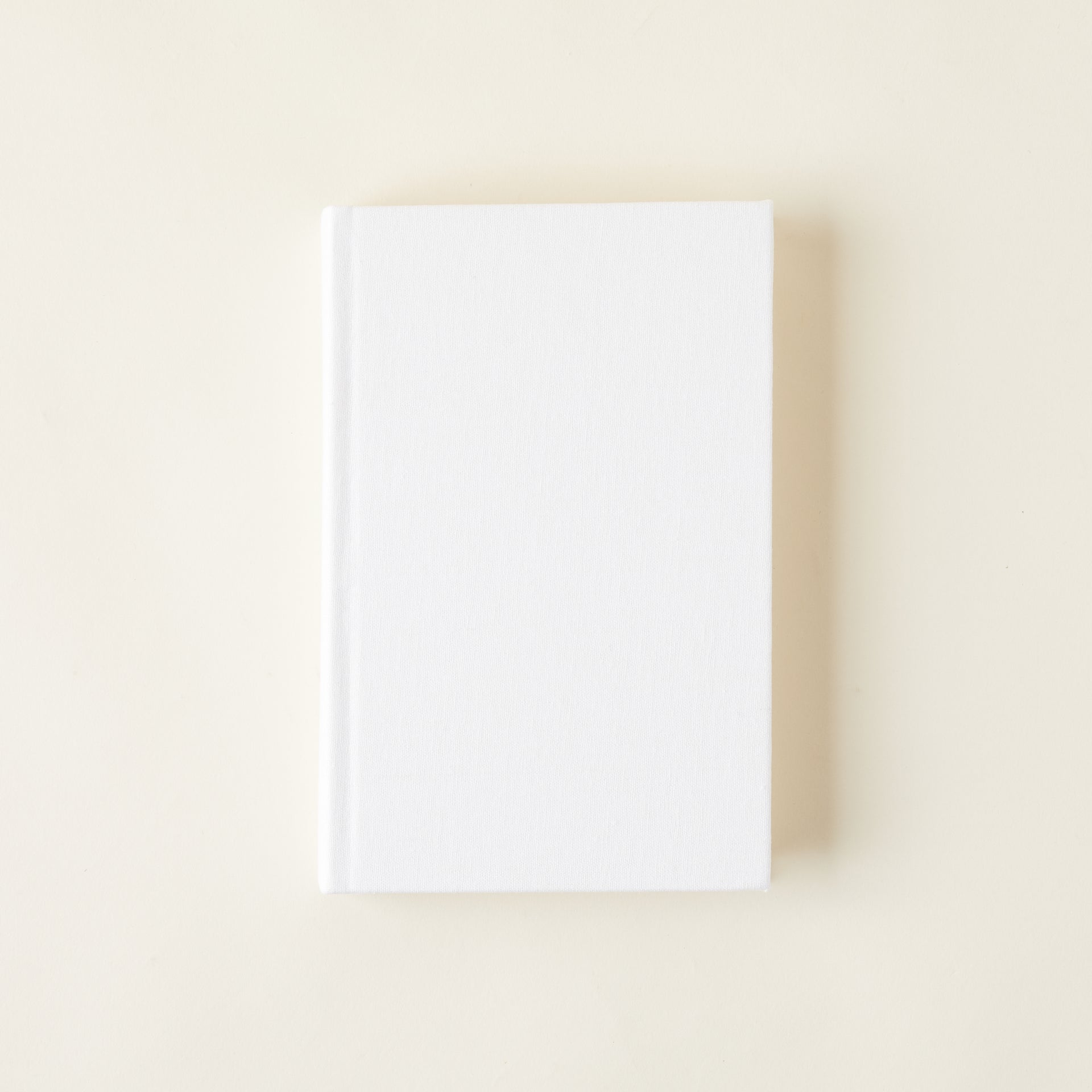 Decorative books with a natural linen cover.