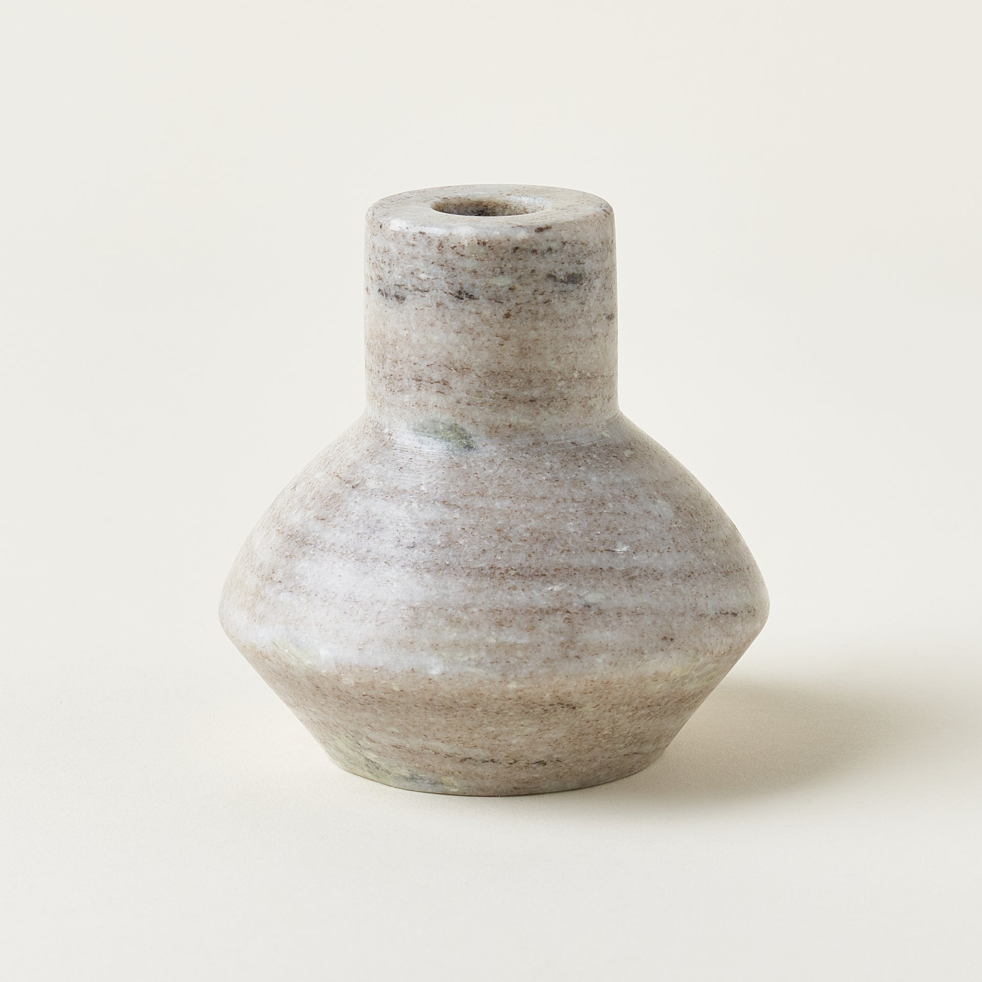 Beige Marble Taper Holder