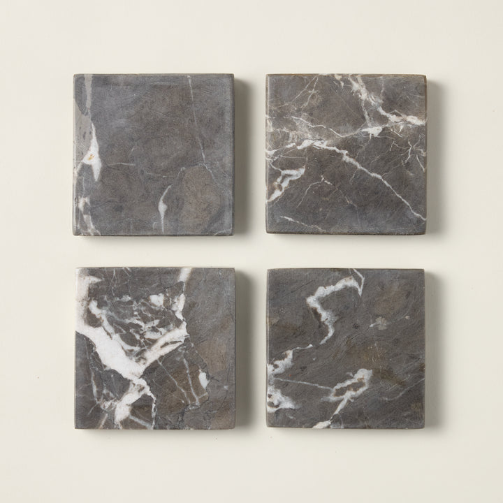 Set of ocean-inspired coasters with an artisanal design and organic texture.