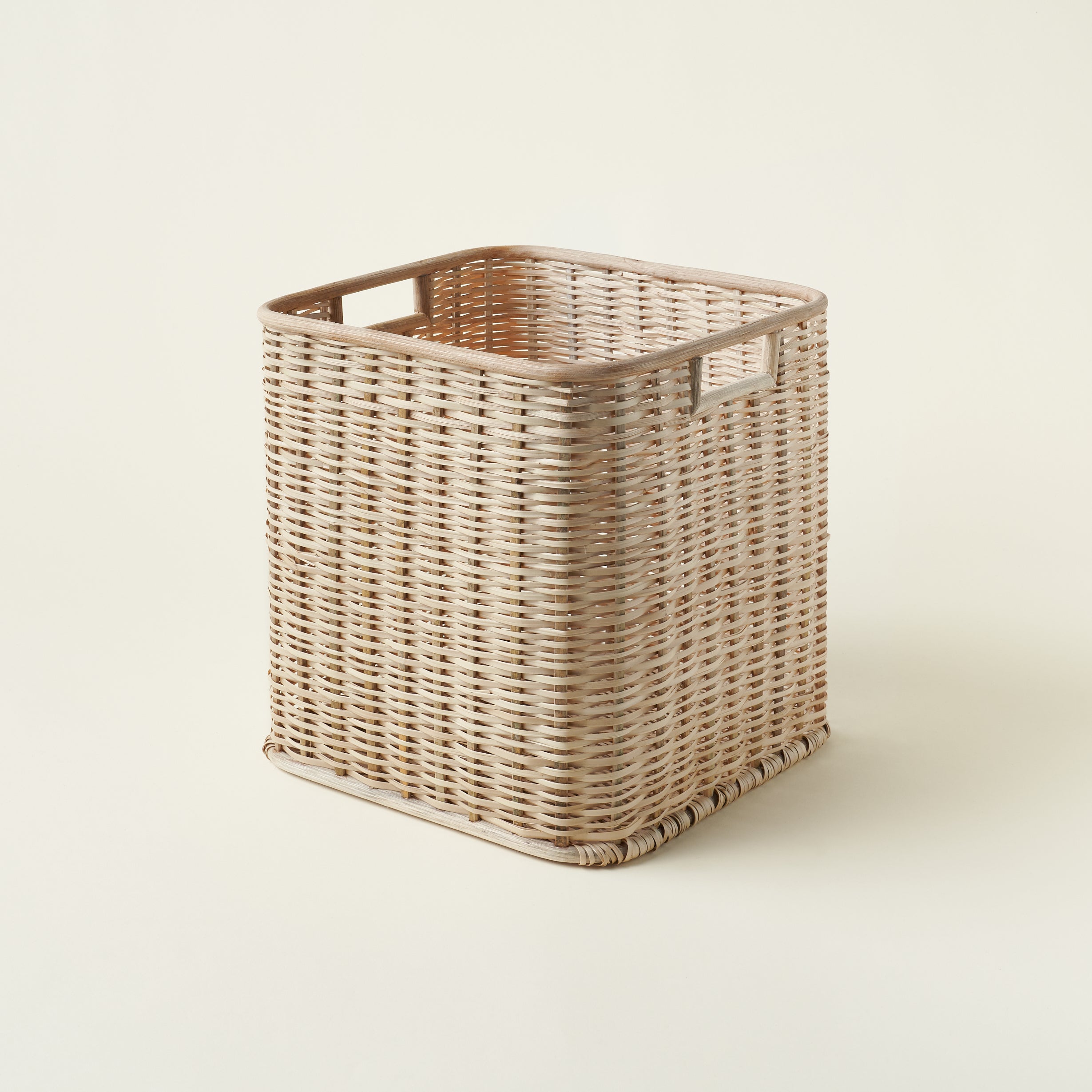 Palm and Rattan Square Basket