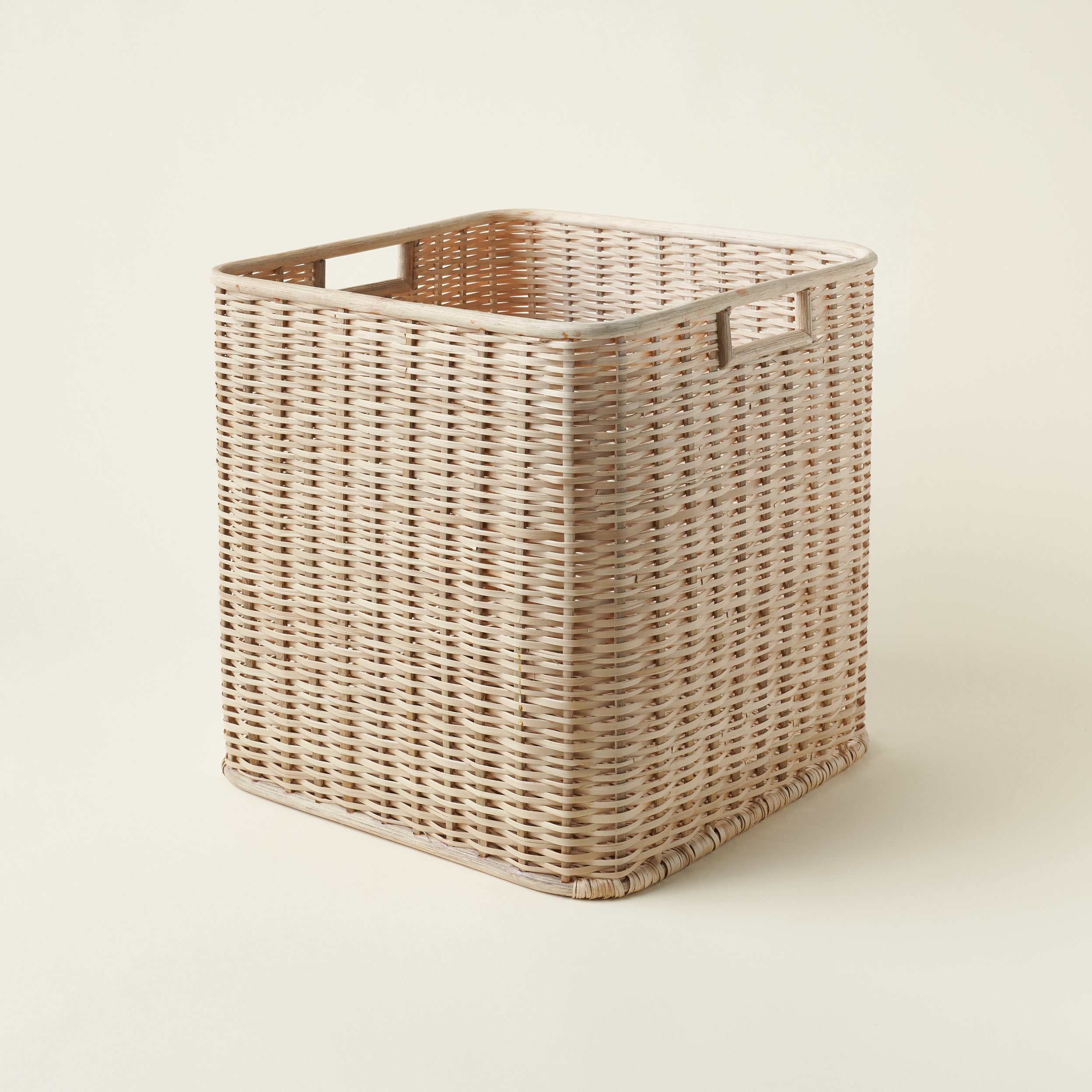 Palm and Rattan Square Basket