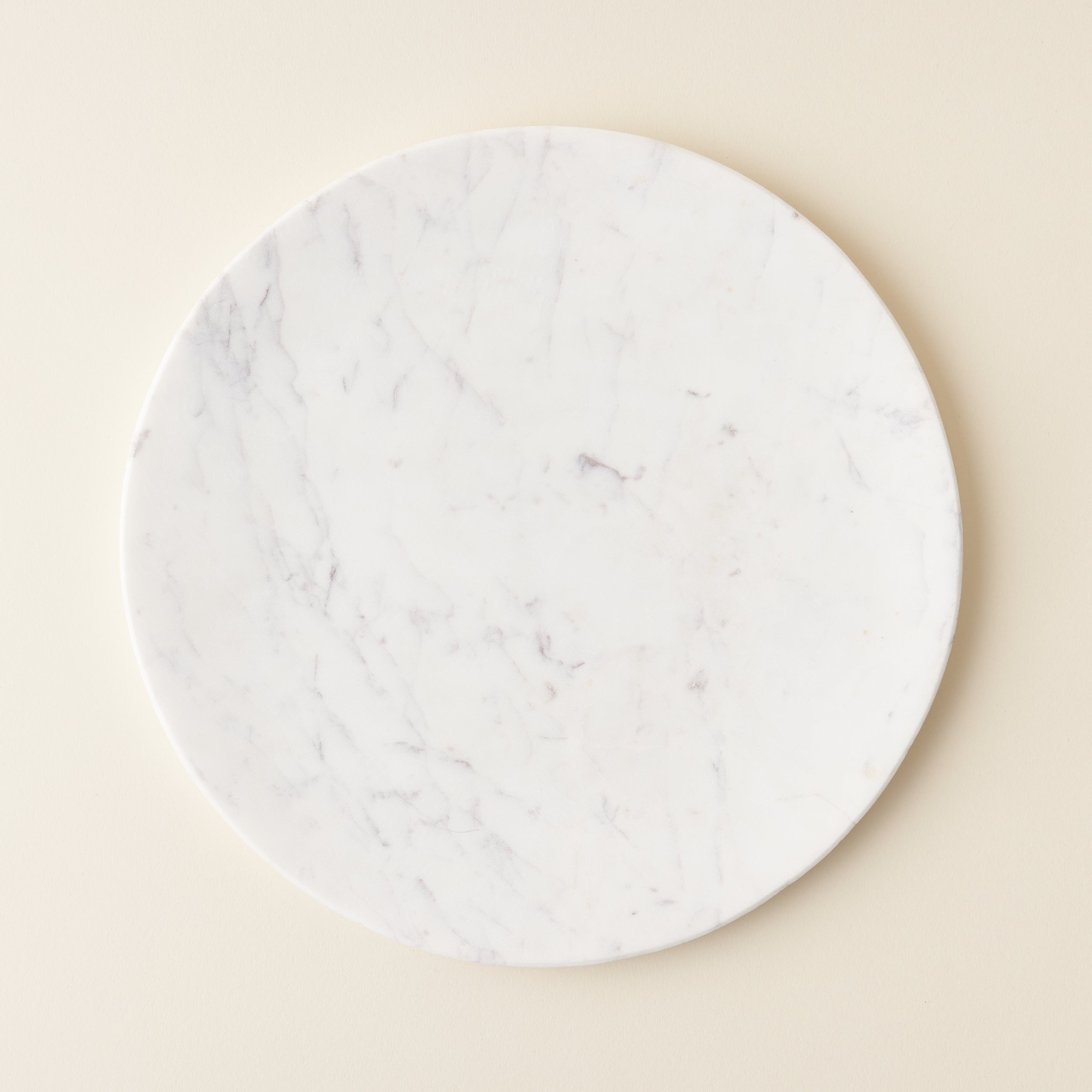 Round White Marble Platter