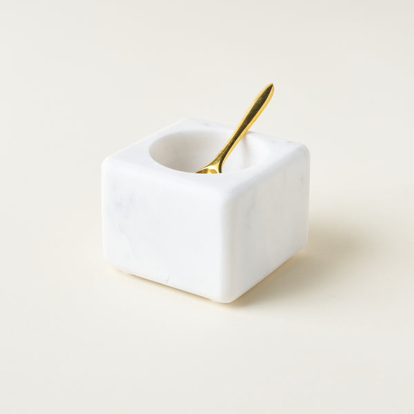 Square Marble Bowl with Spoon