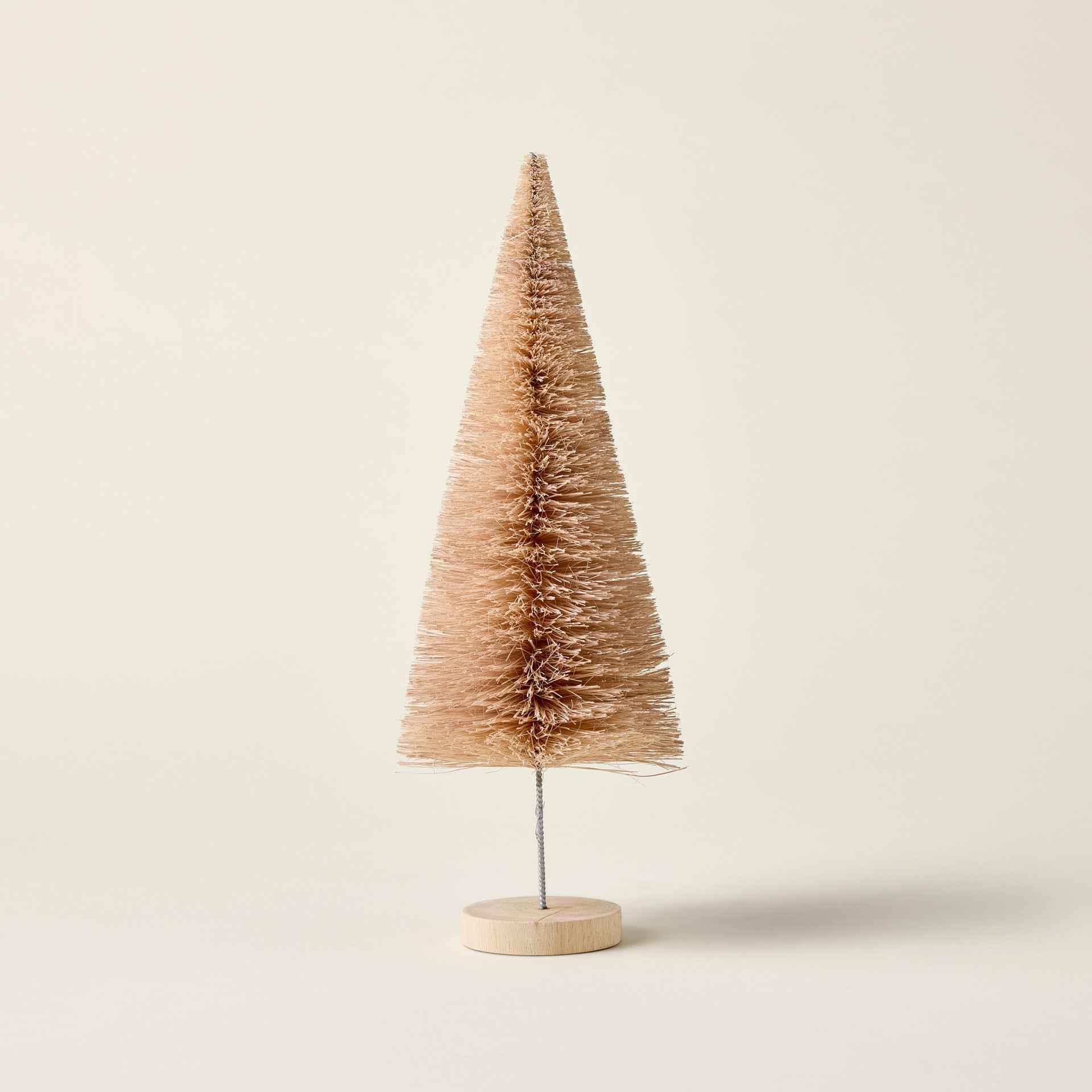 Cream Sisal Bottle Brush Tree with Wood Base