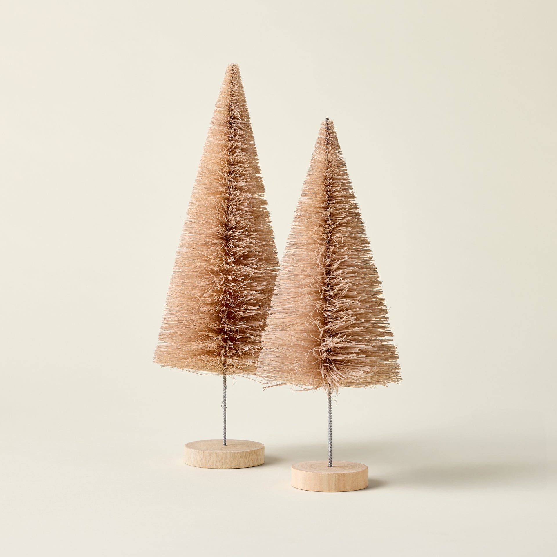 Cream Sisal Bottle Brush Tree with Wood Base