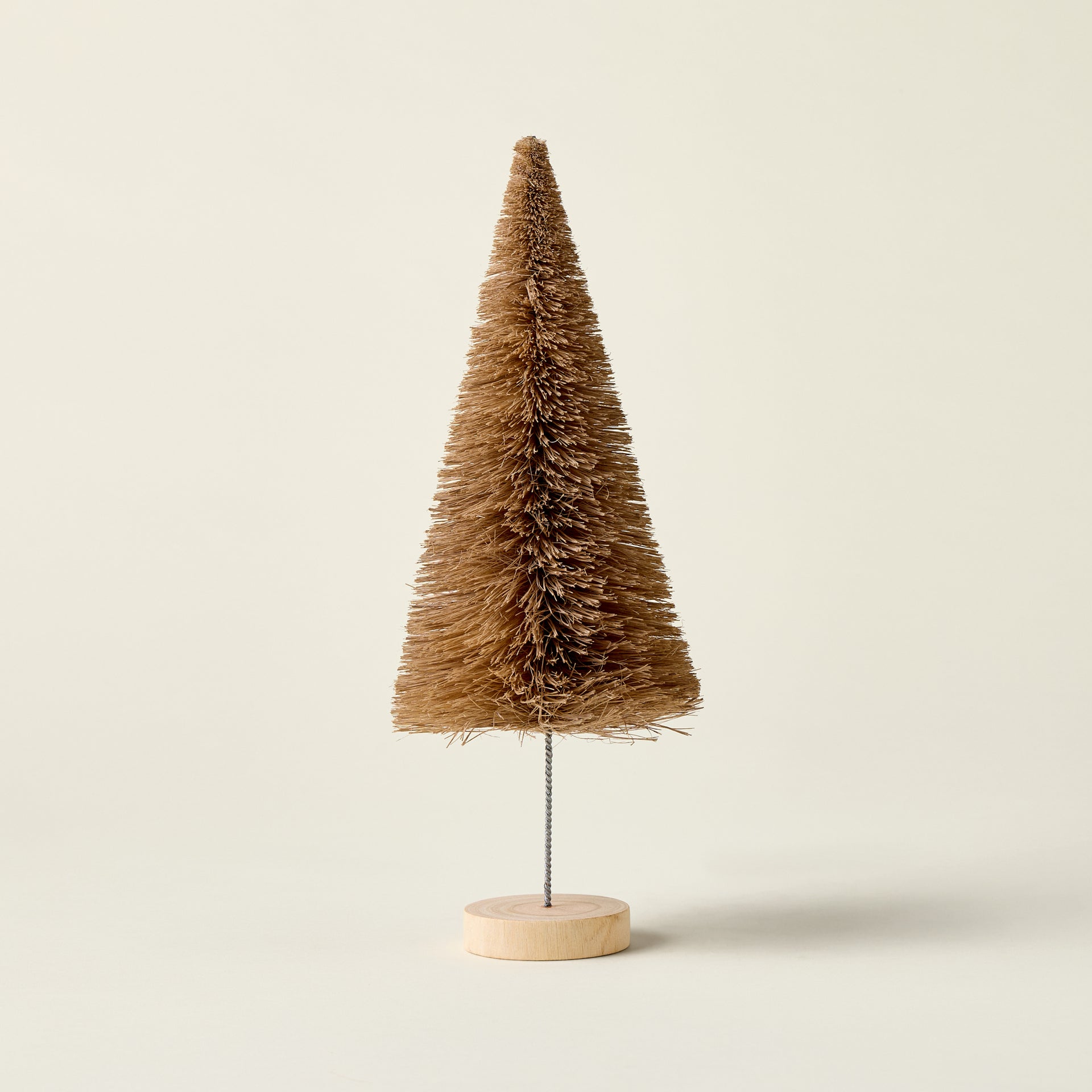 Brown Sisal Bottle Brush Tree with Wood Base