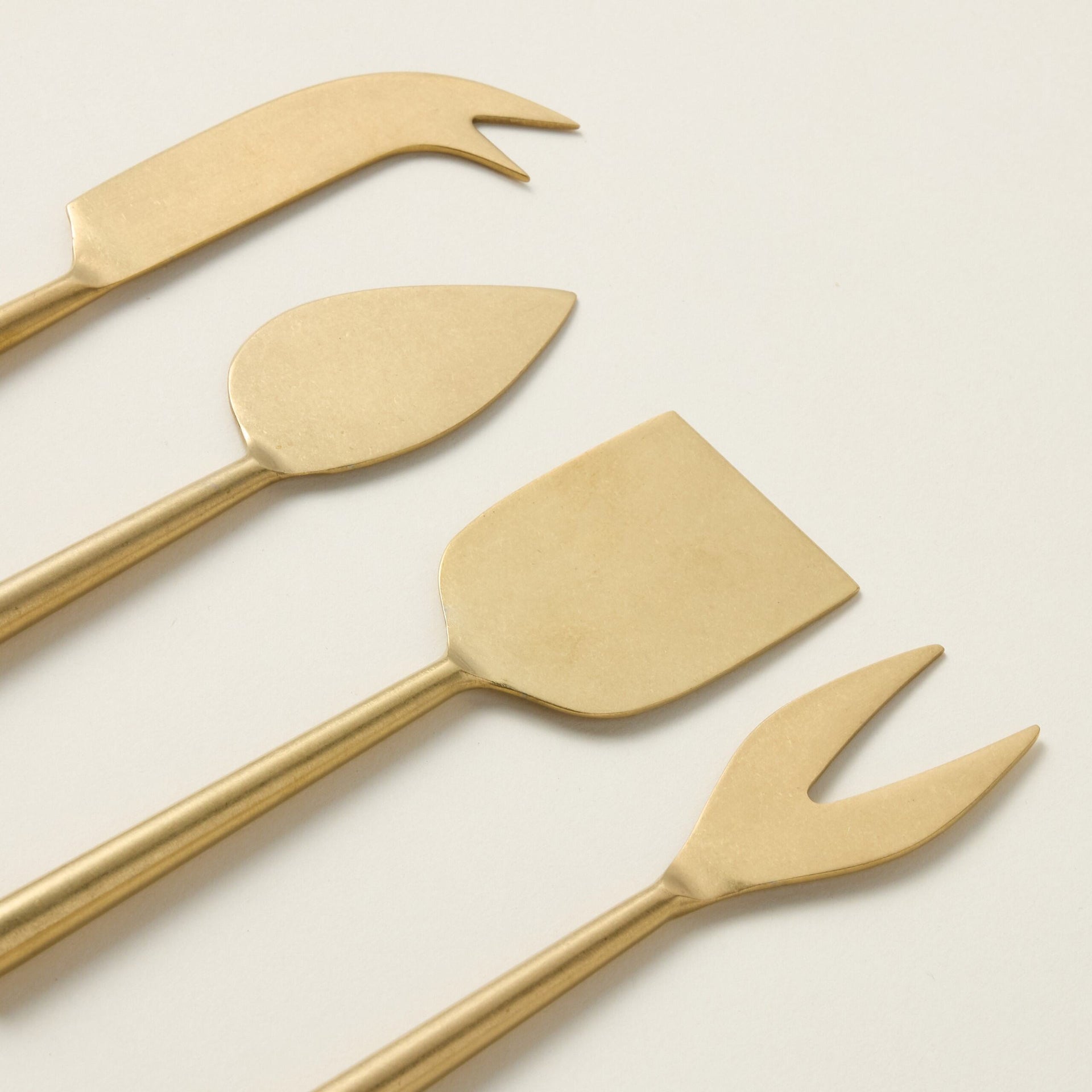 Tumbled Gold Cheese Knives Set