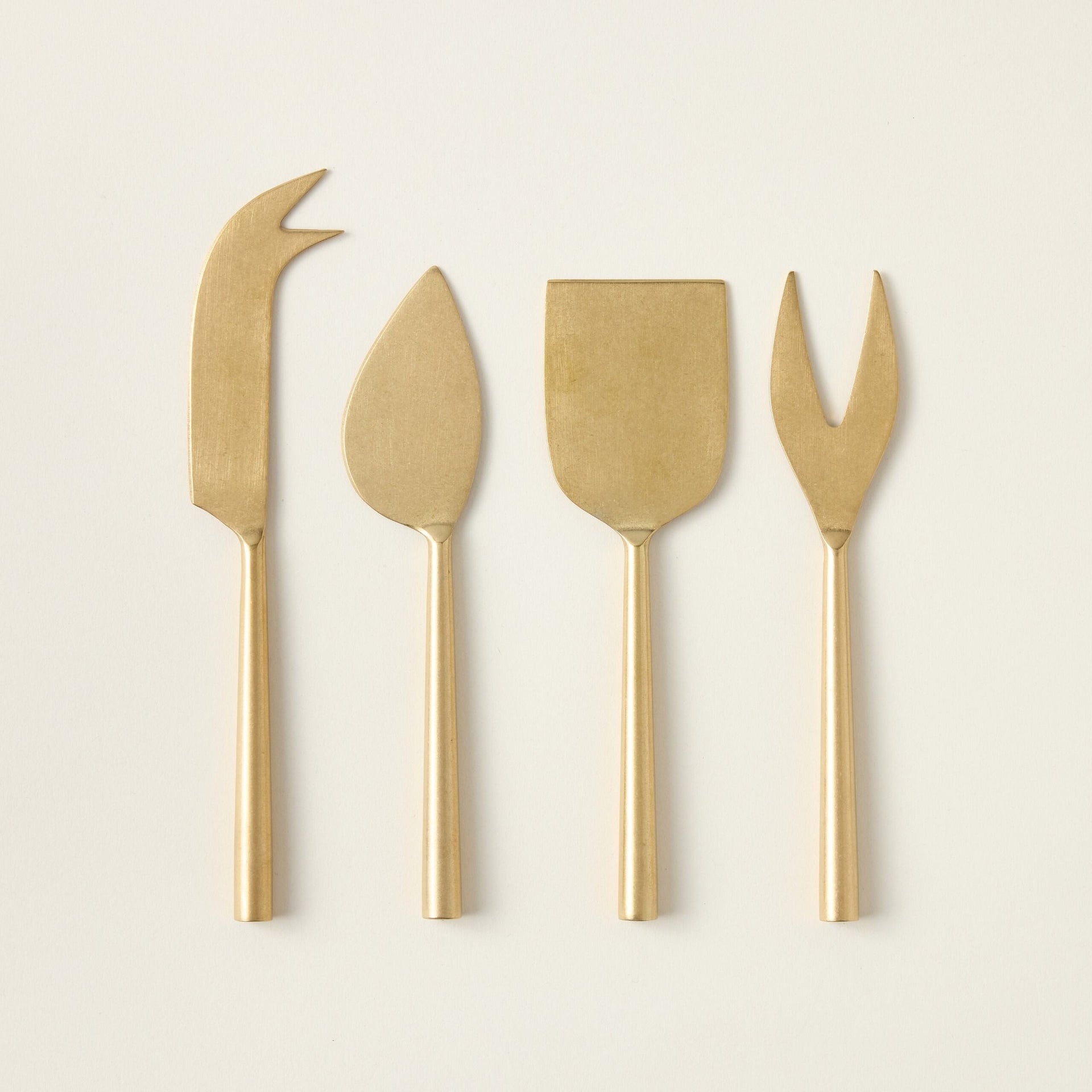 Tumbled Gold Cheese Knives Set