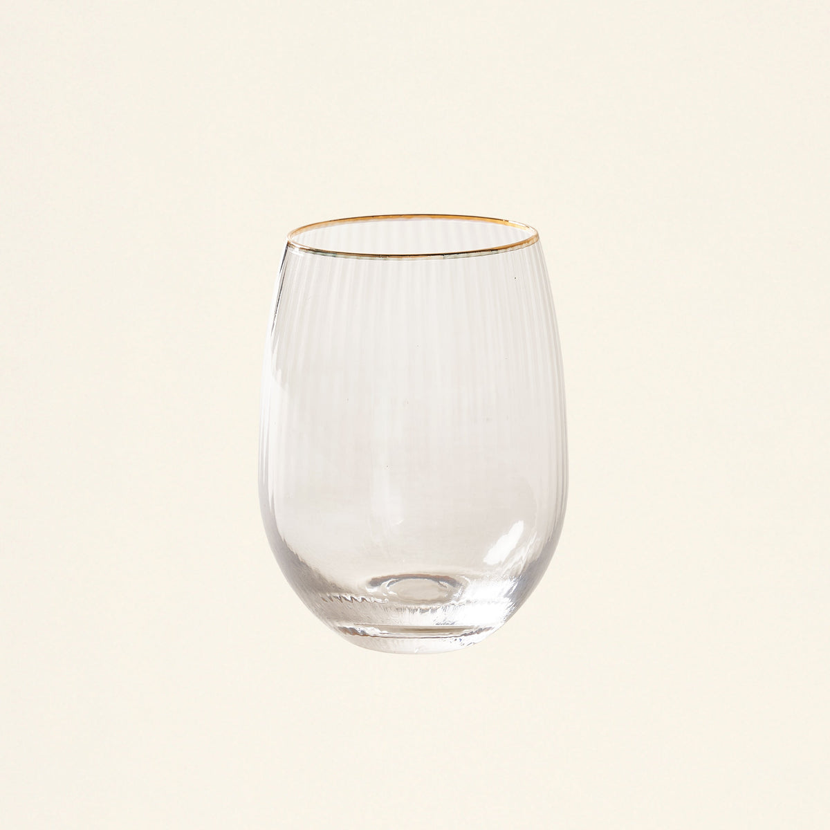 Gold Rim Optic Stemless Glass KATE MARKER HOME