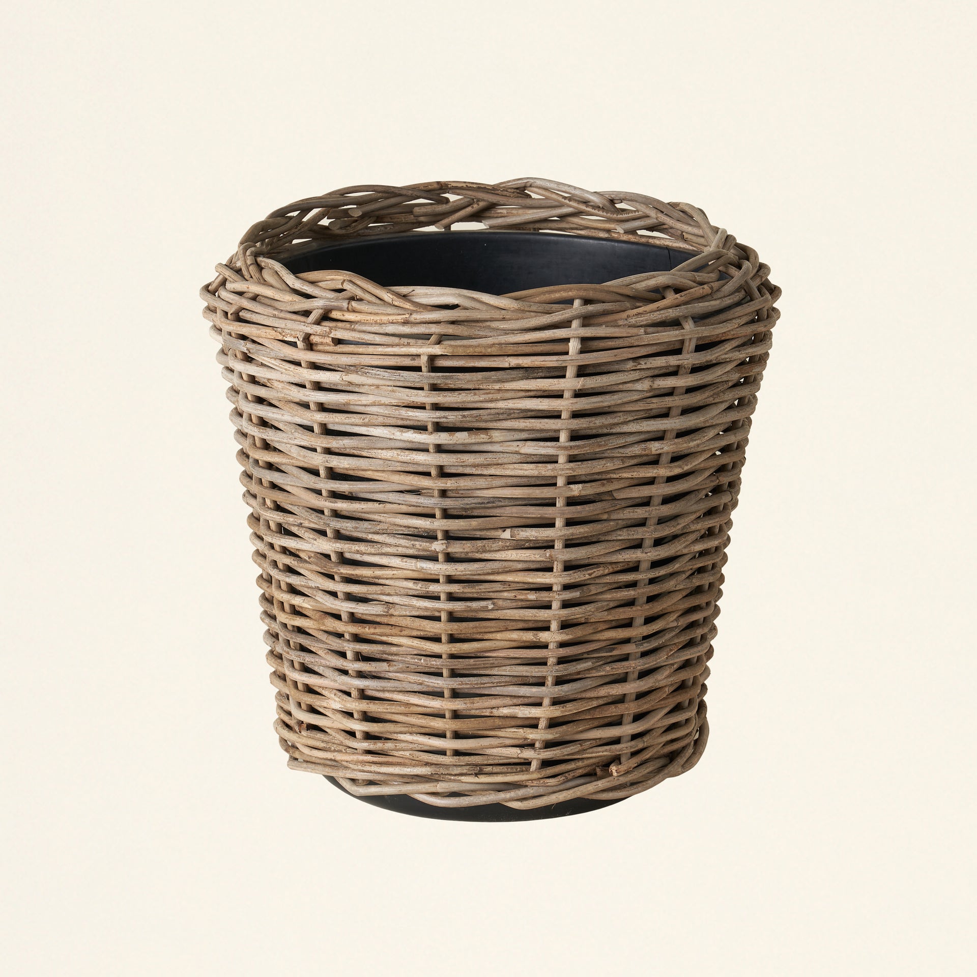Grey Rattan Planter Basket