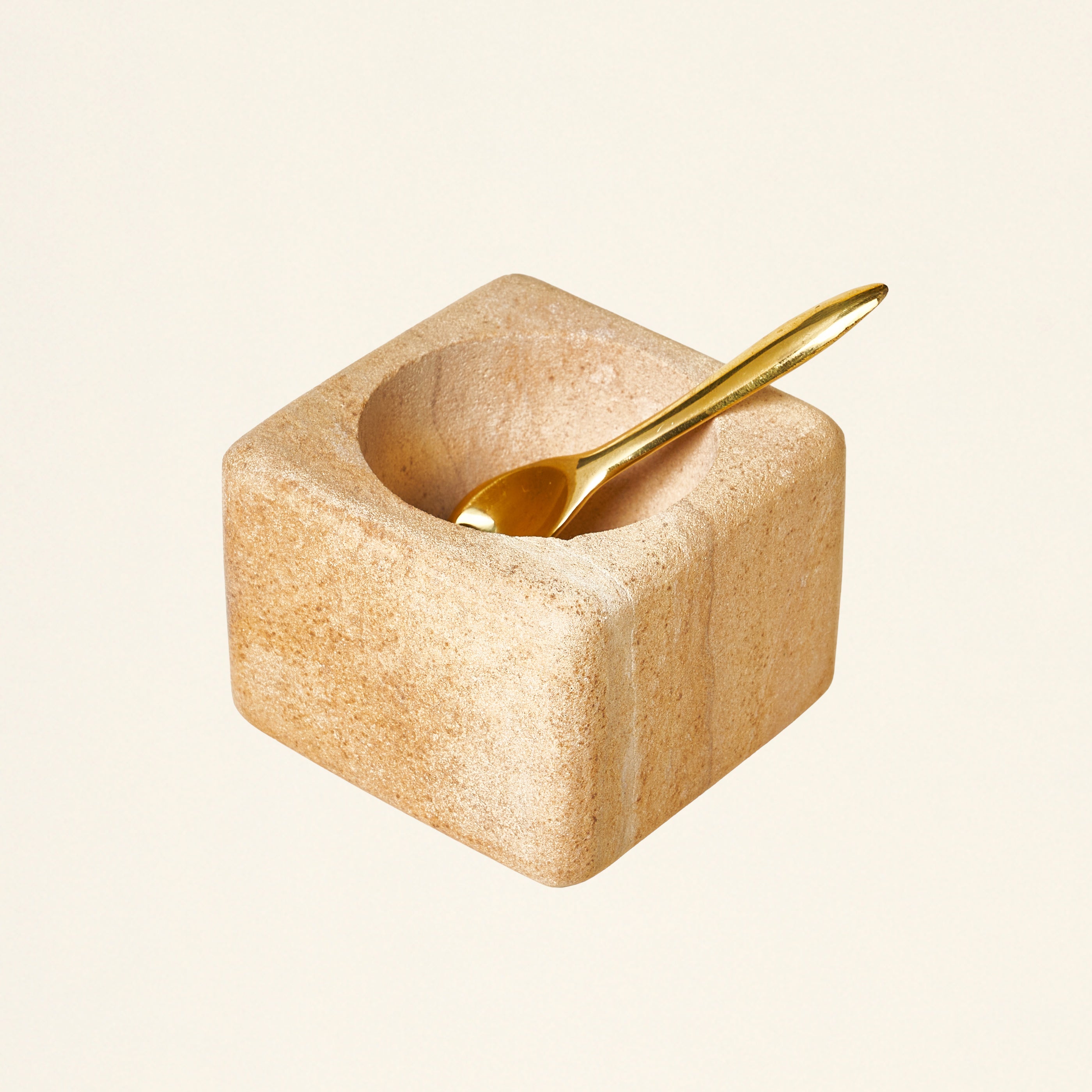 Pinch Pot with Brass Spoon