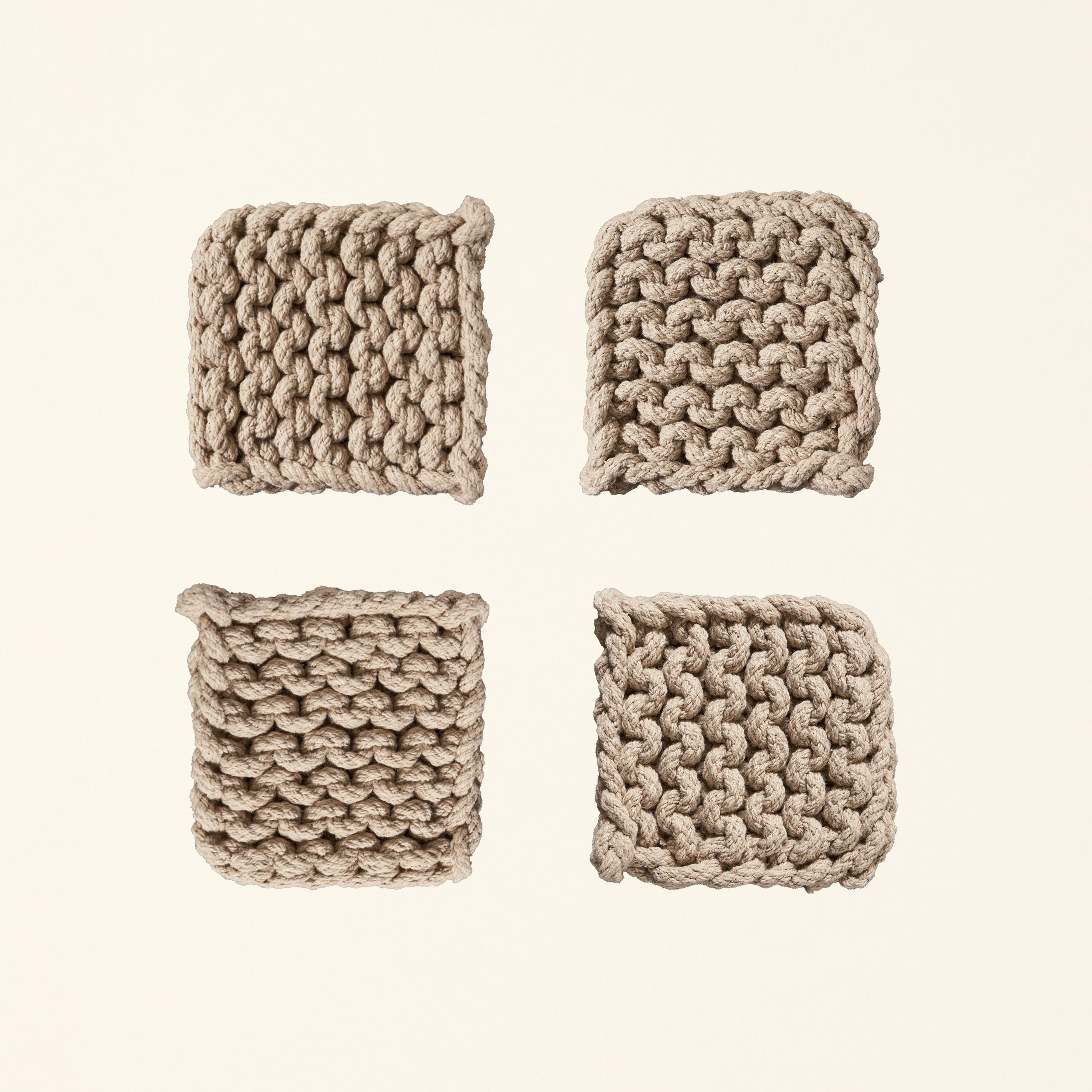 Square Crocheted Coasters - Set of 4