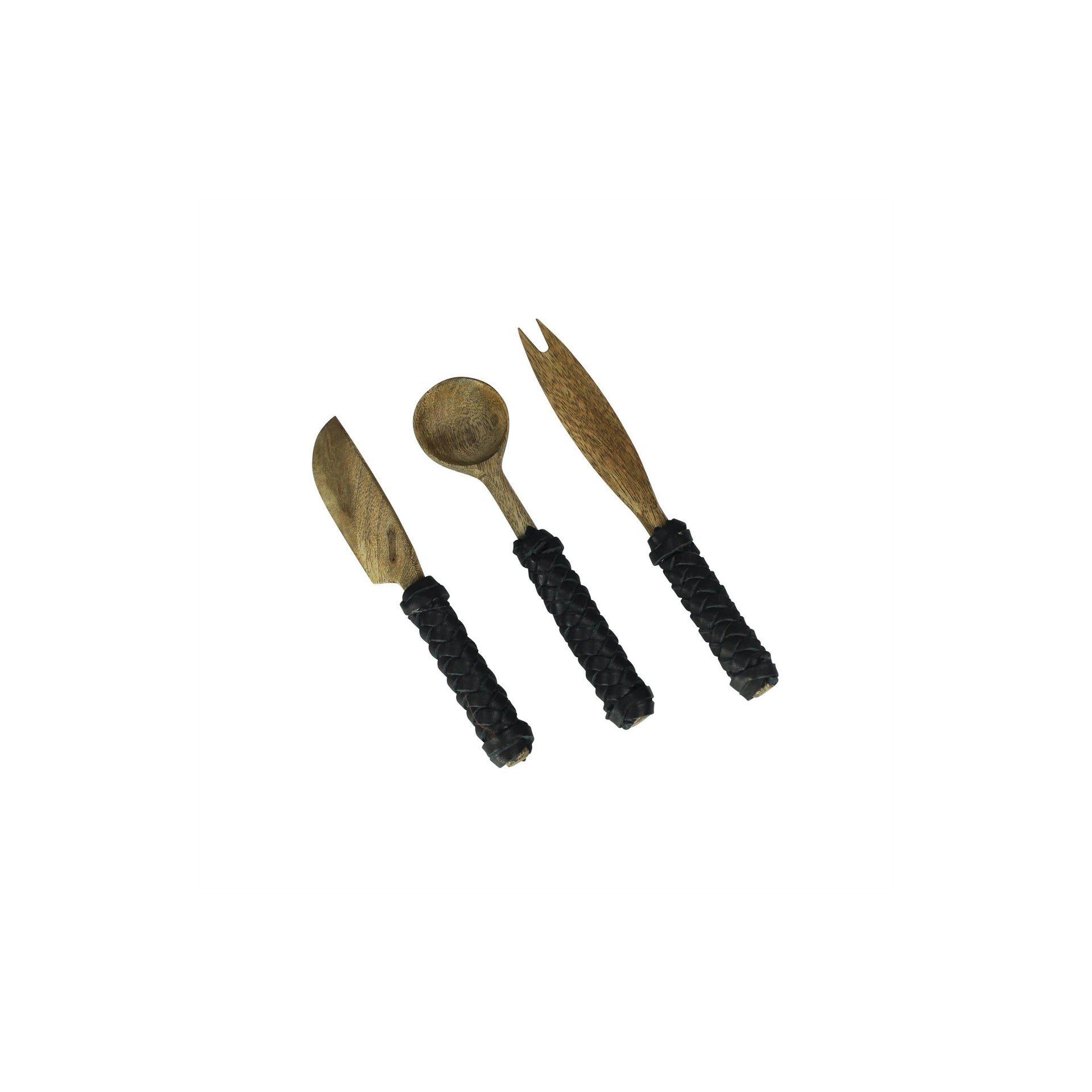 Black Leather Wrapped Utensils