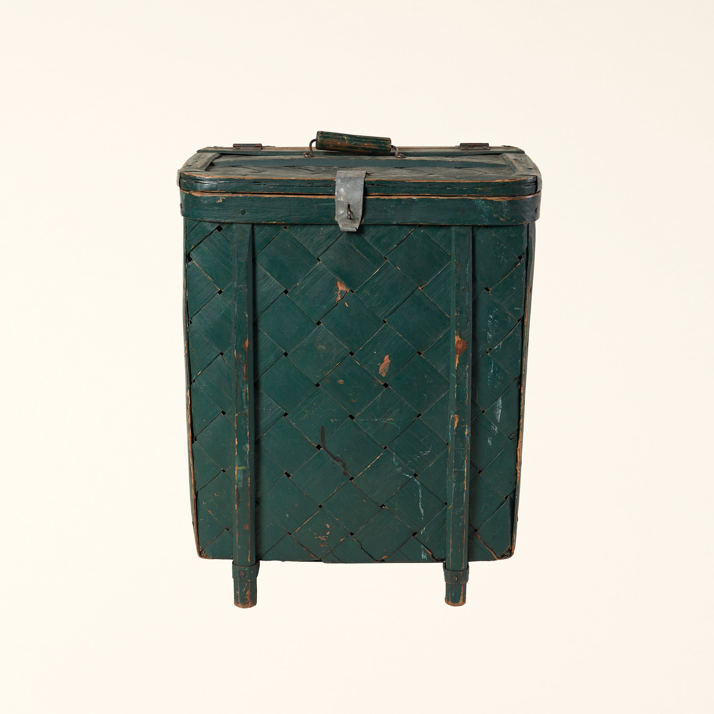 Vintage Back Pack Basket - Green