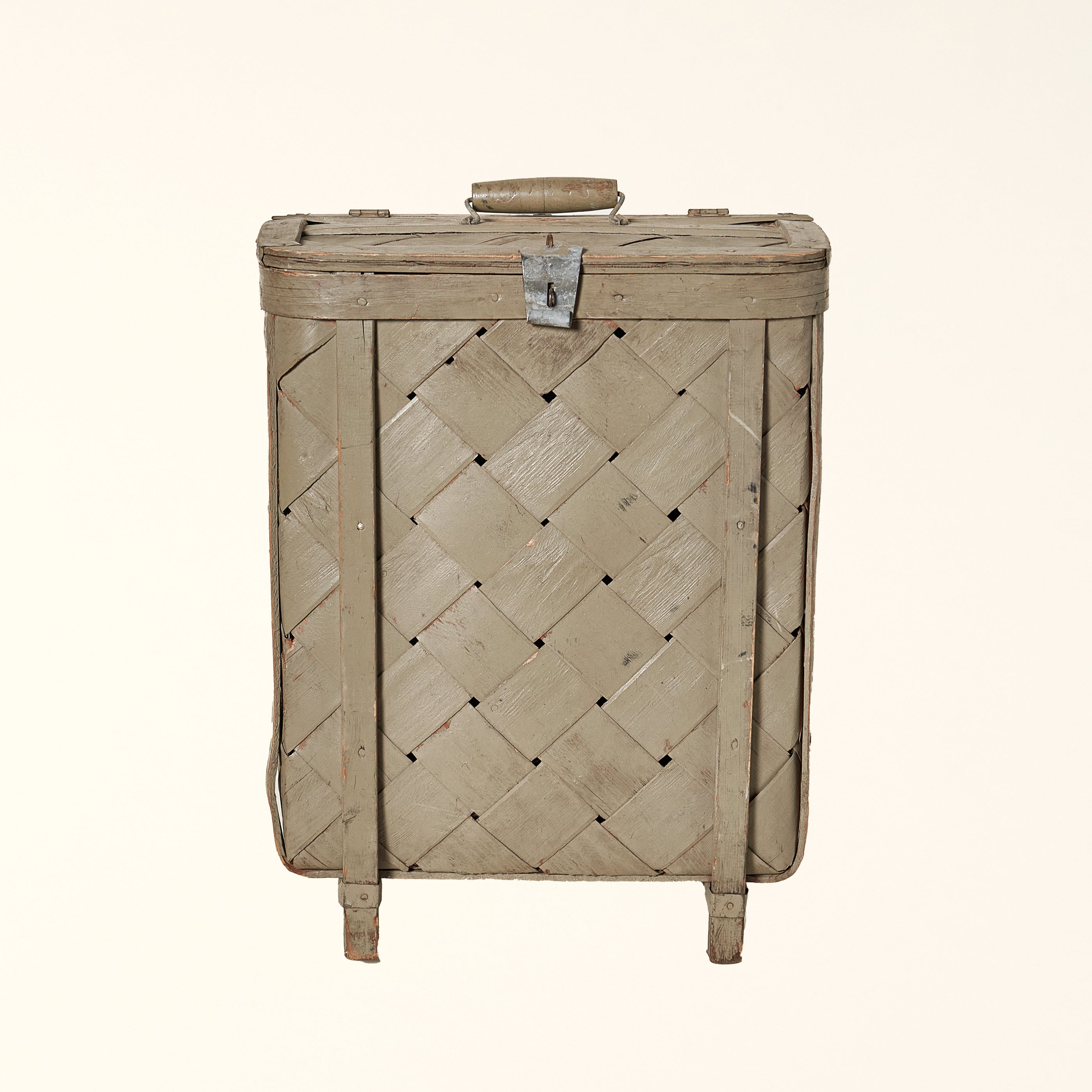Vintage Back Pack Basket - Grey