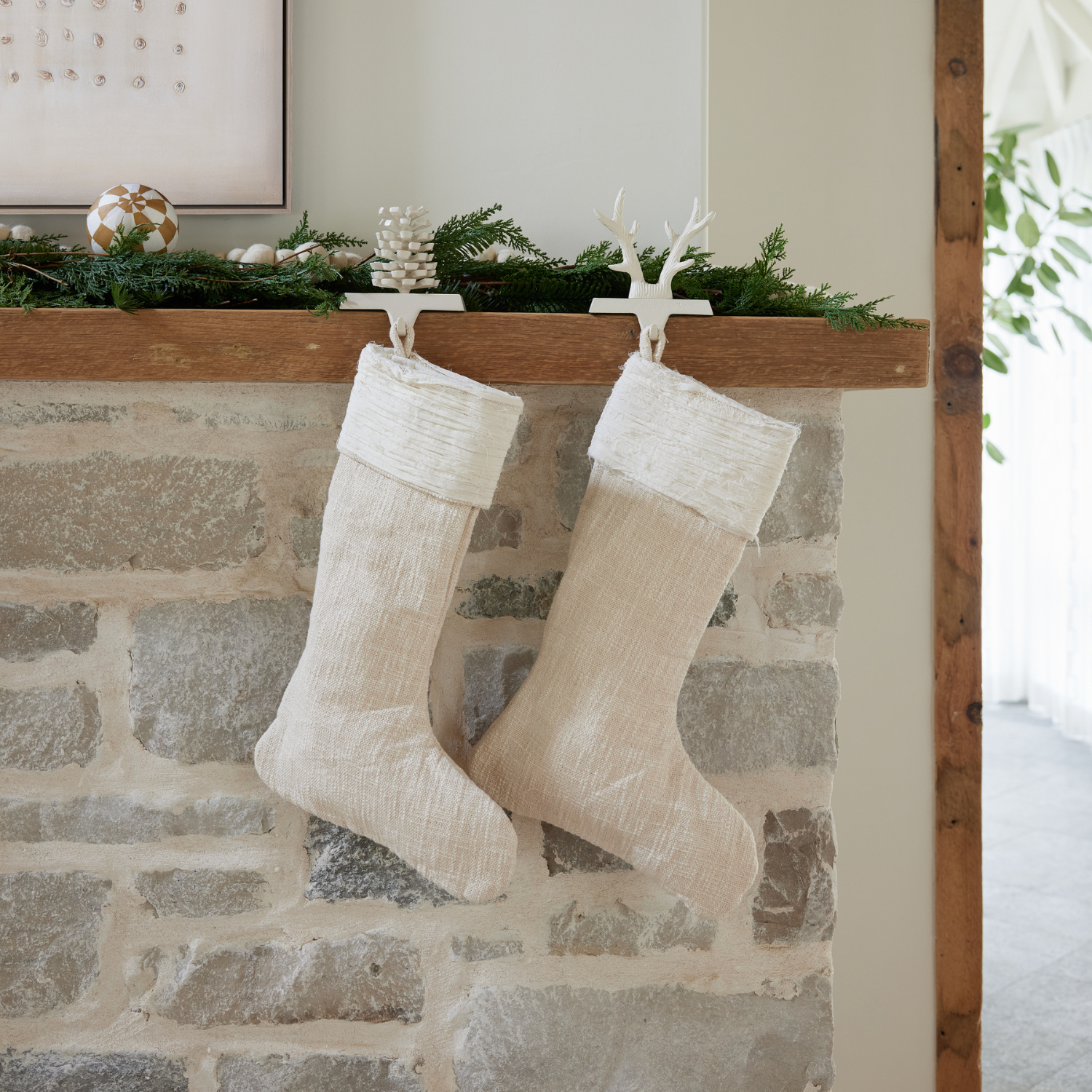 Voile Cuff Cream Stocking