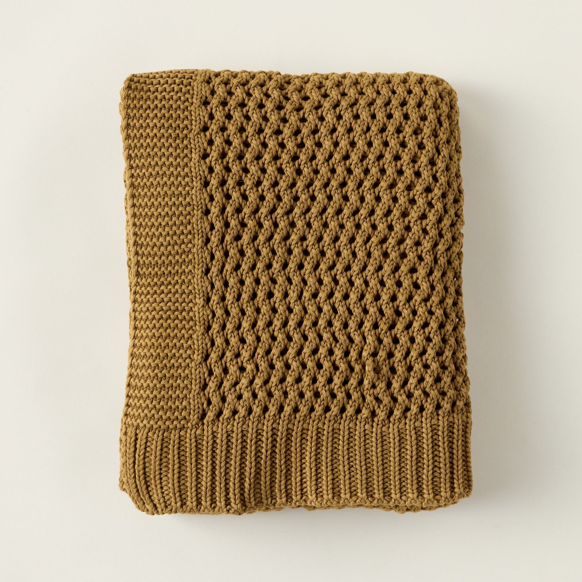 Olive Chunky Knit Throw