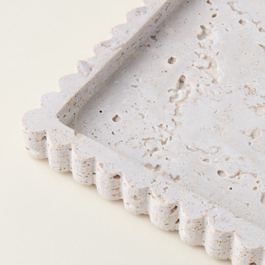 Travertine Scalloped Tray