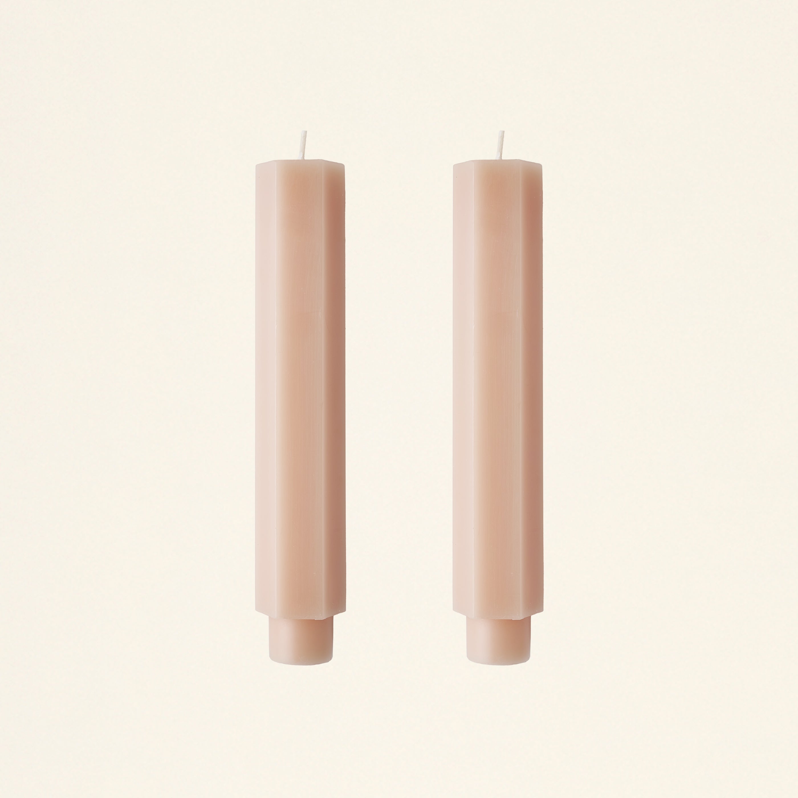 6" Hexagon Taper Candles - Set of 2