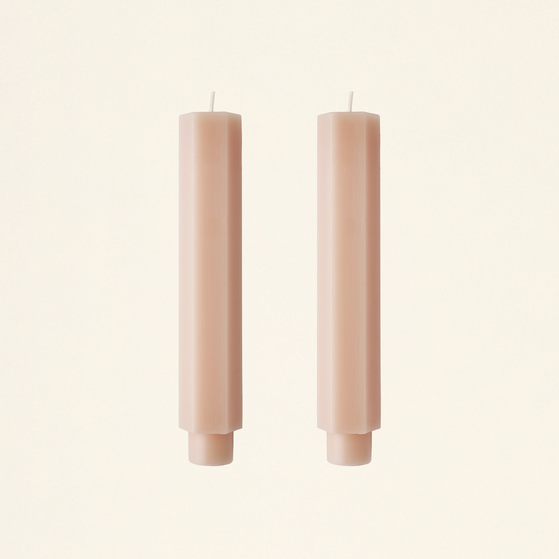 6" Hexagon Taper Candles - Set of 2