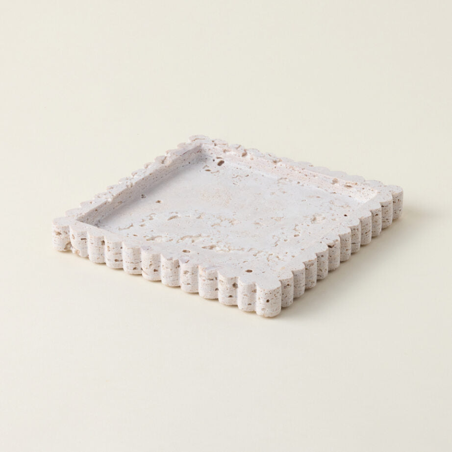 Travertine Scalloped Tray