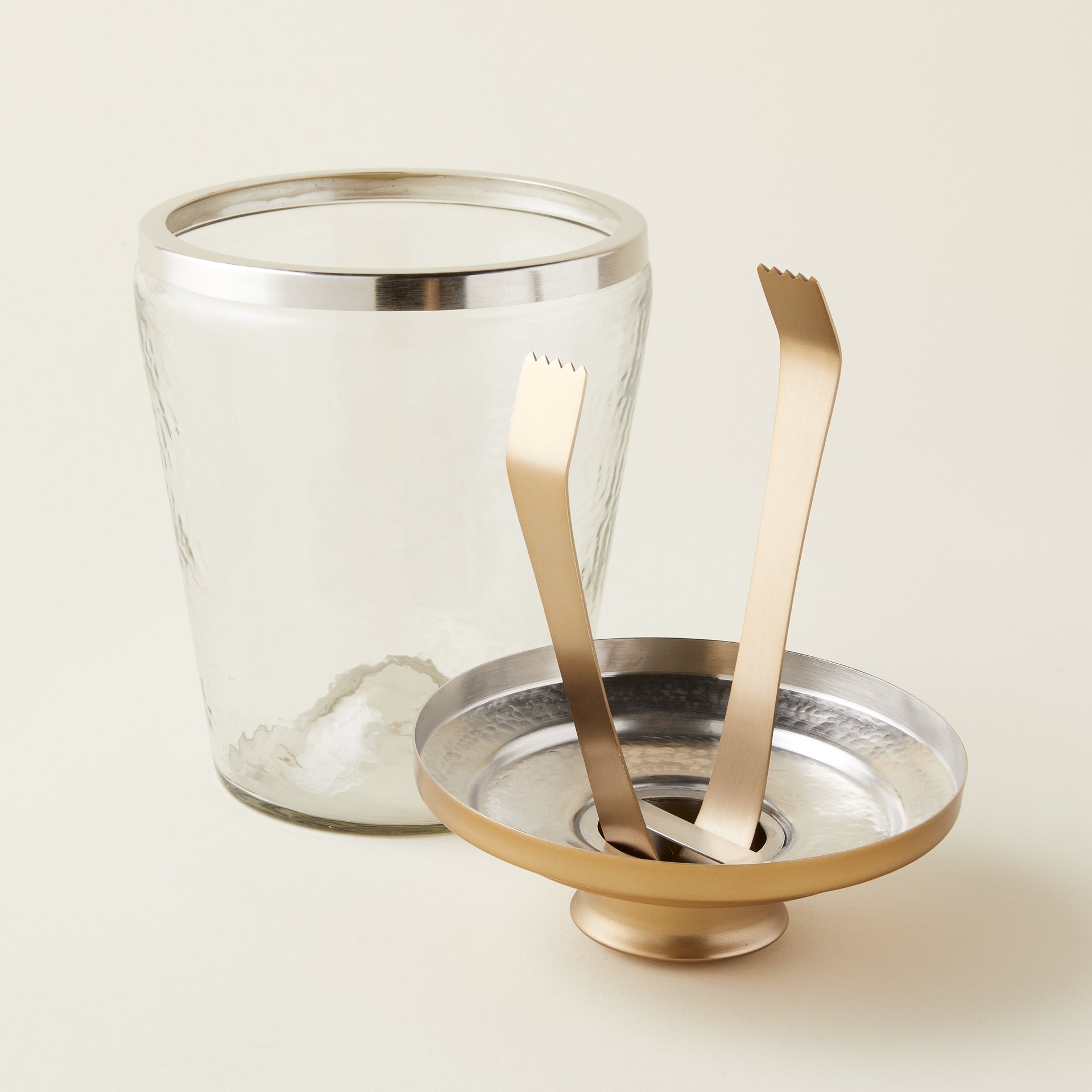 Ana Glass Ice Bucket and Tongs