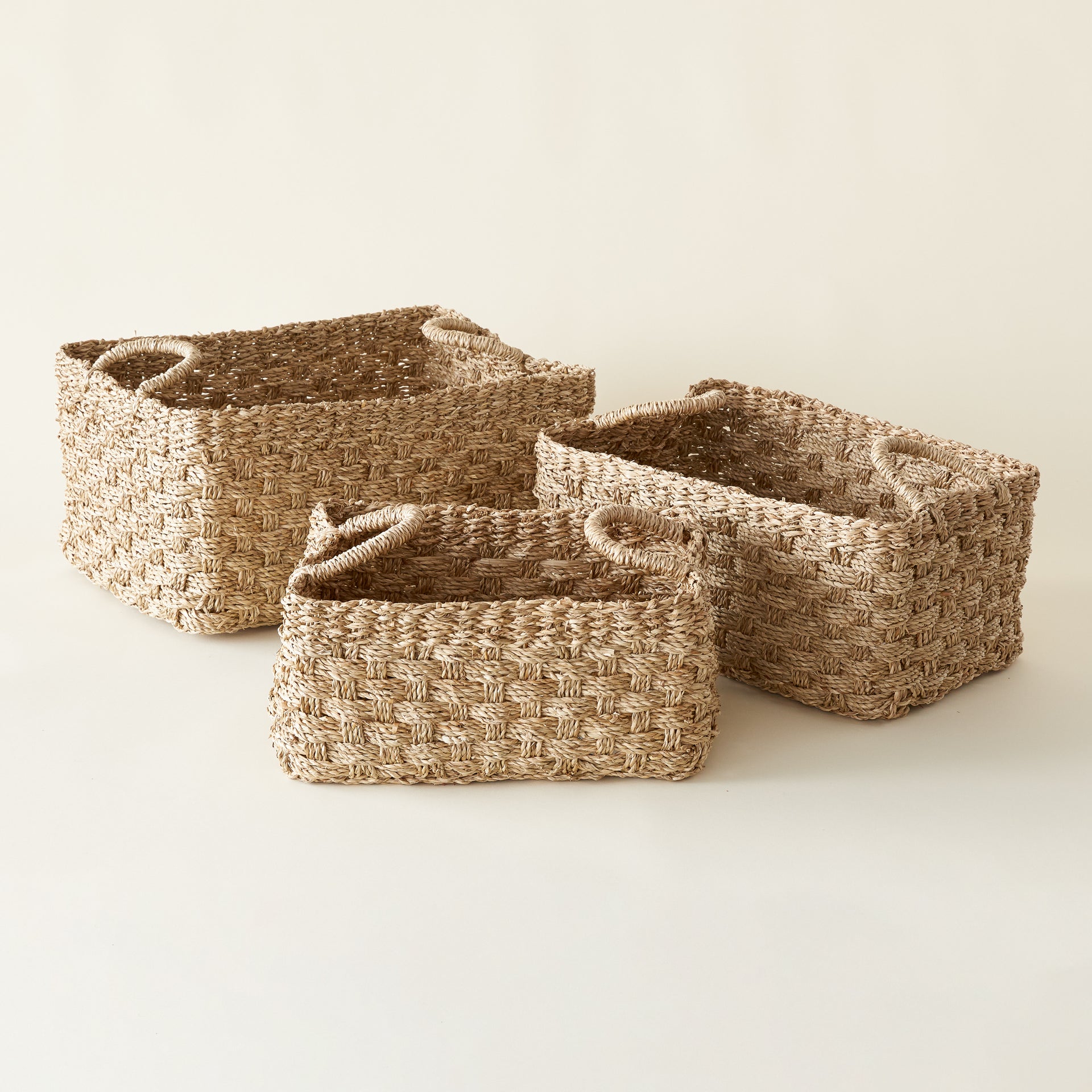 Basketweave Handled Basket