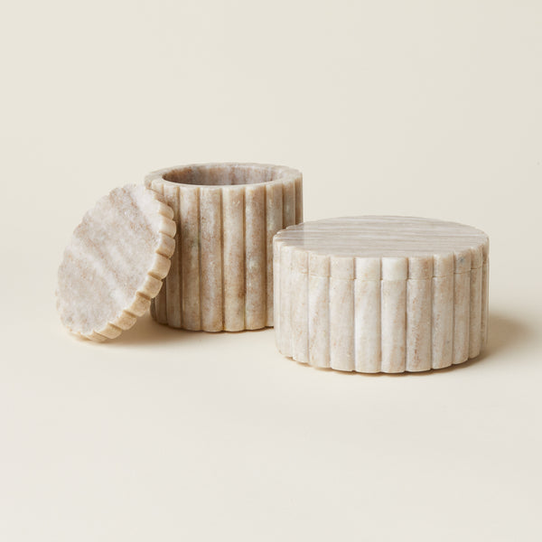 Beige Marble Canister