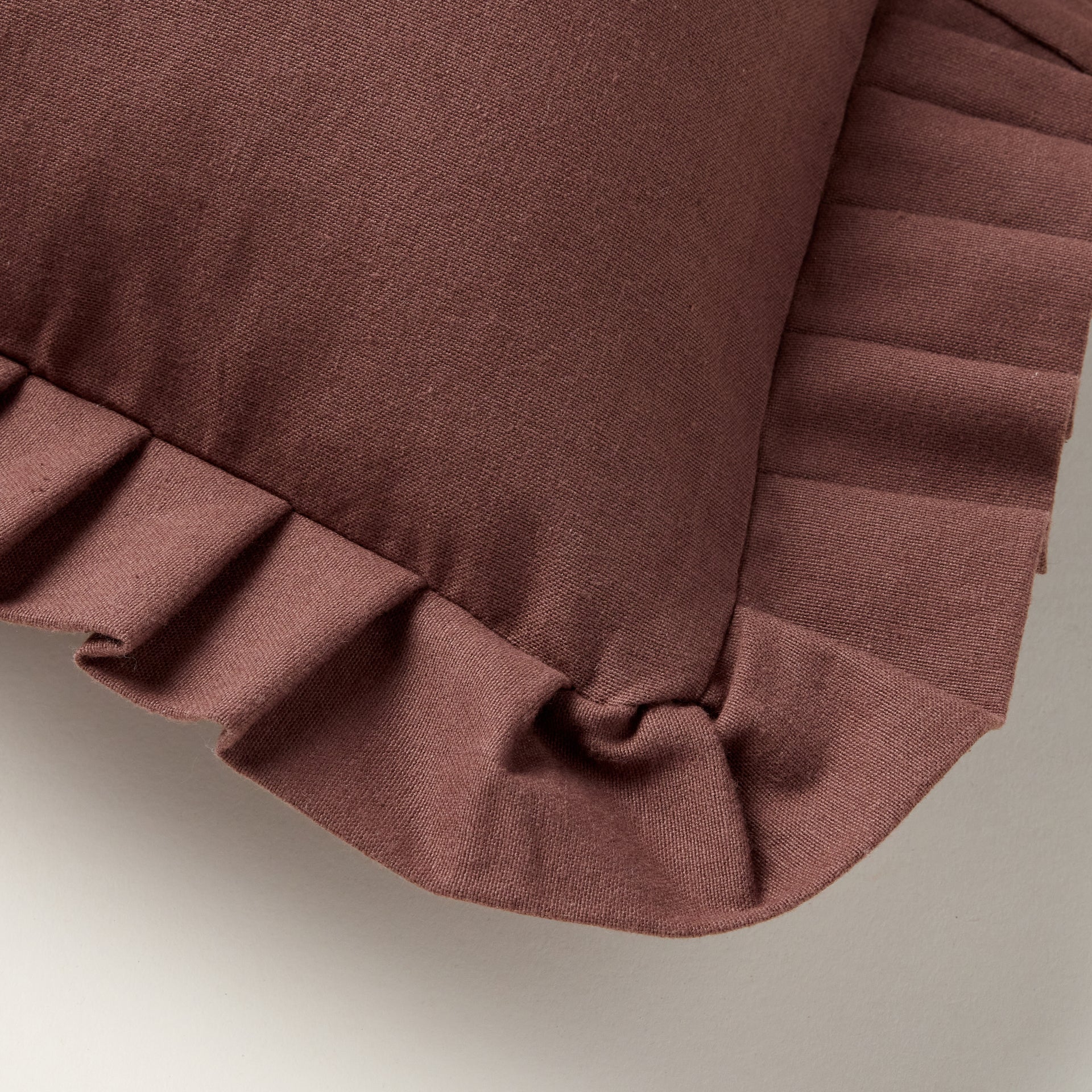 Brown Ruffle Lumbar Pillow