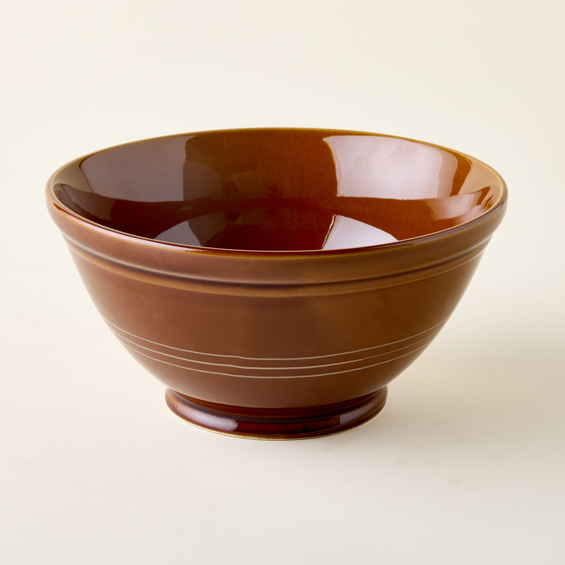 Striped Stoneware Mixing Bowl