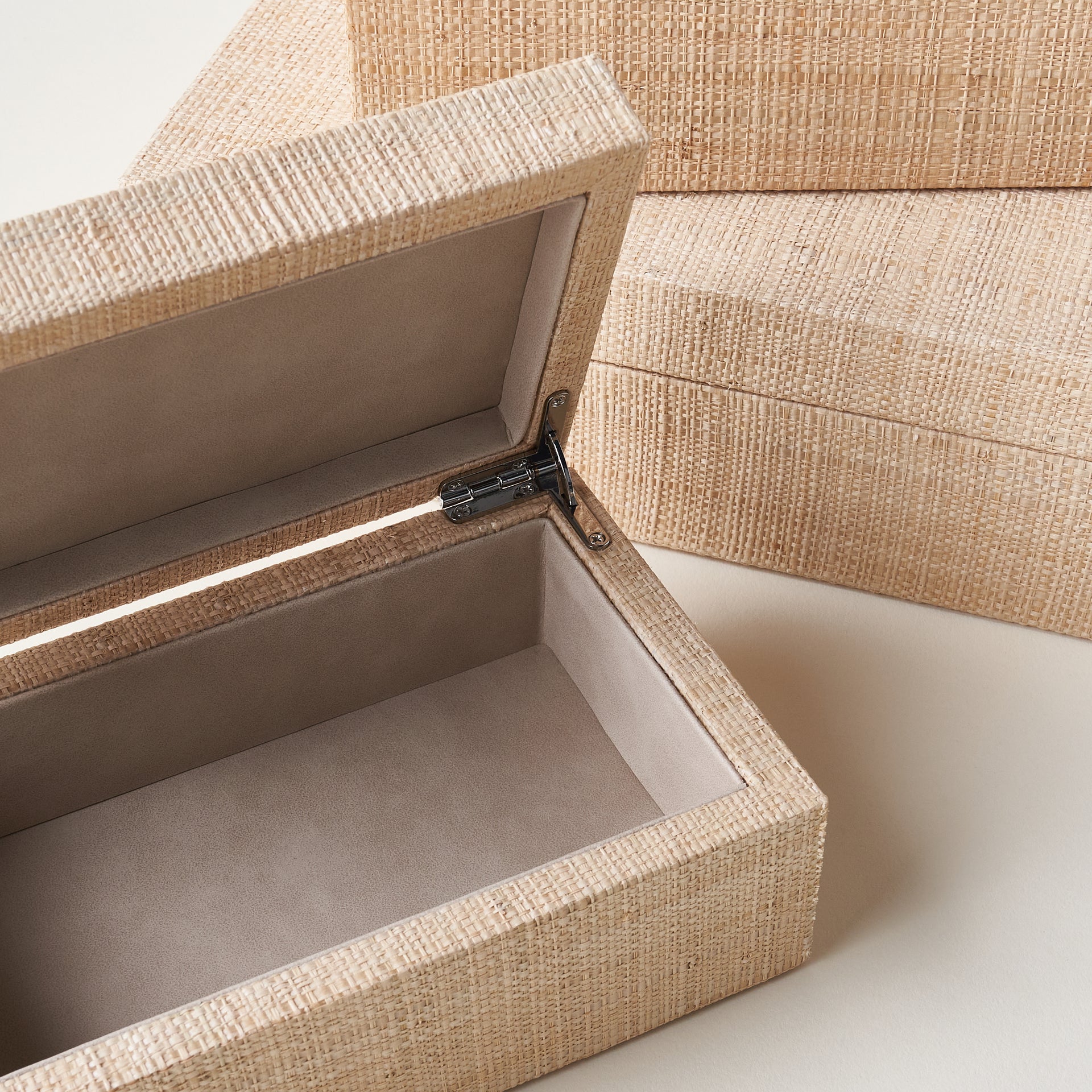 Grasscloth Hinged Box