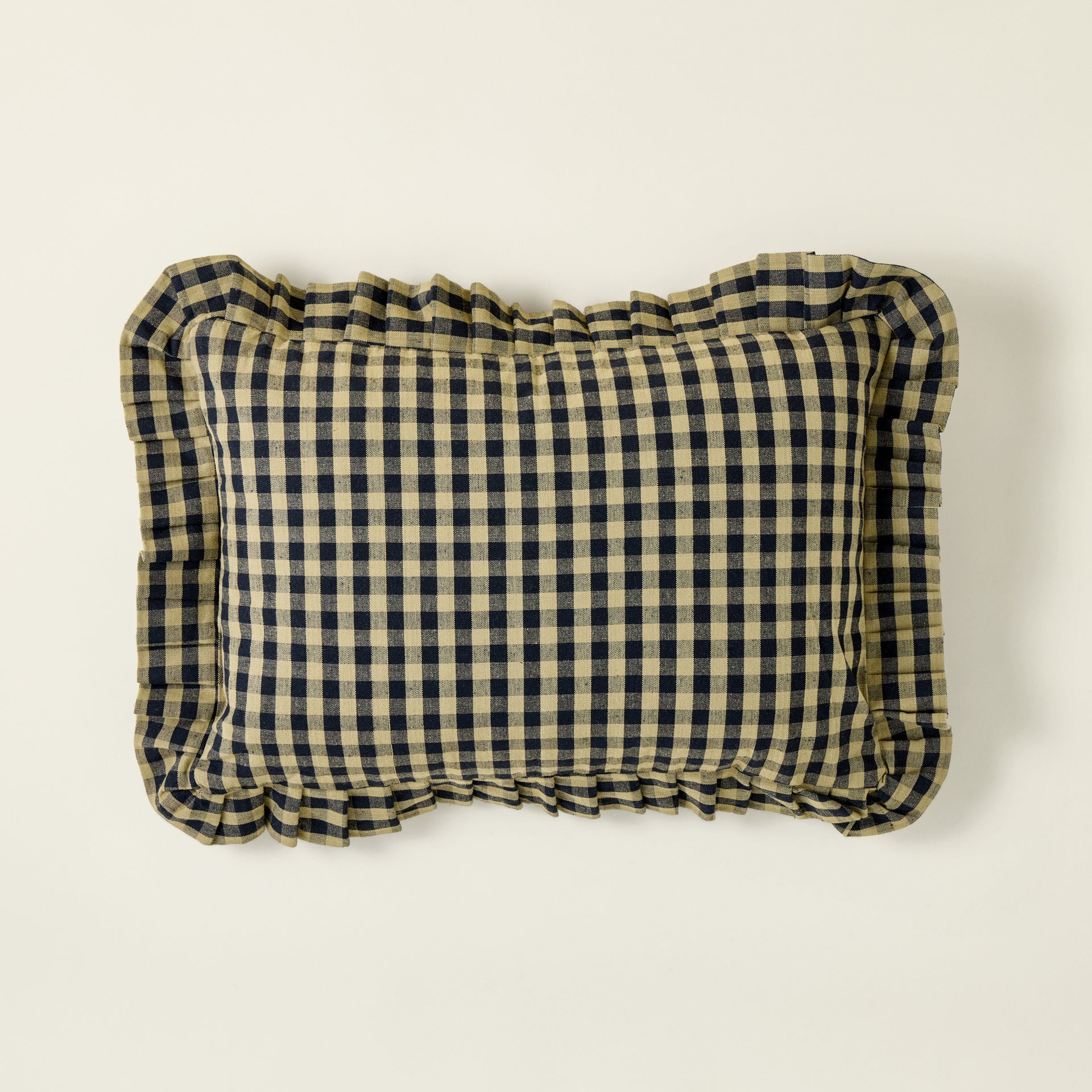 Gingham Ruffle Lumbar Pillow