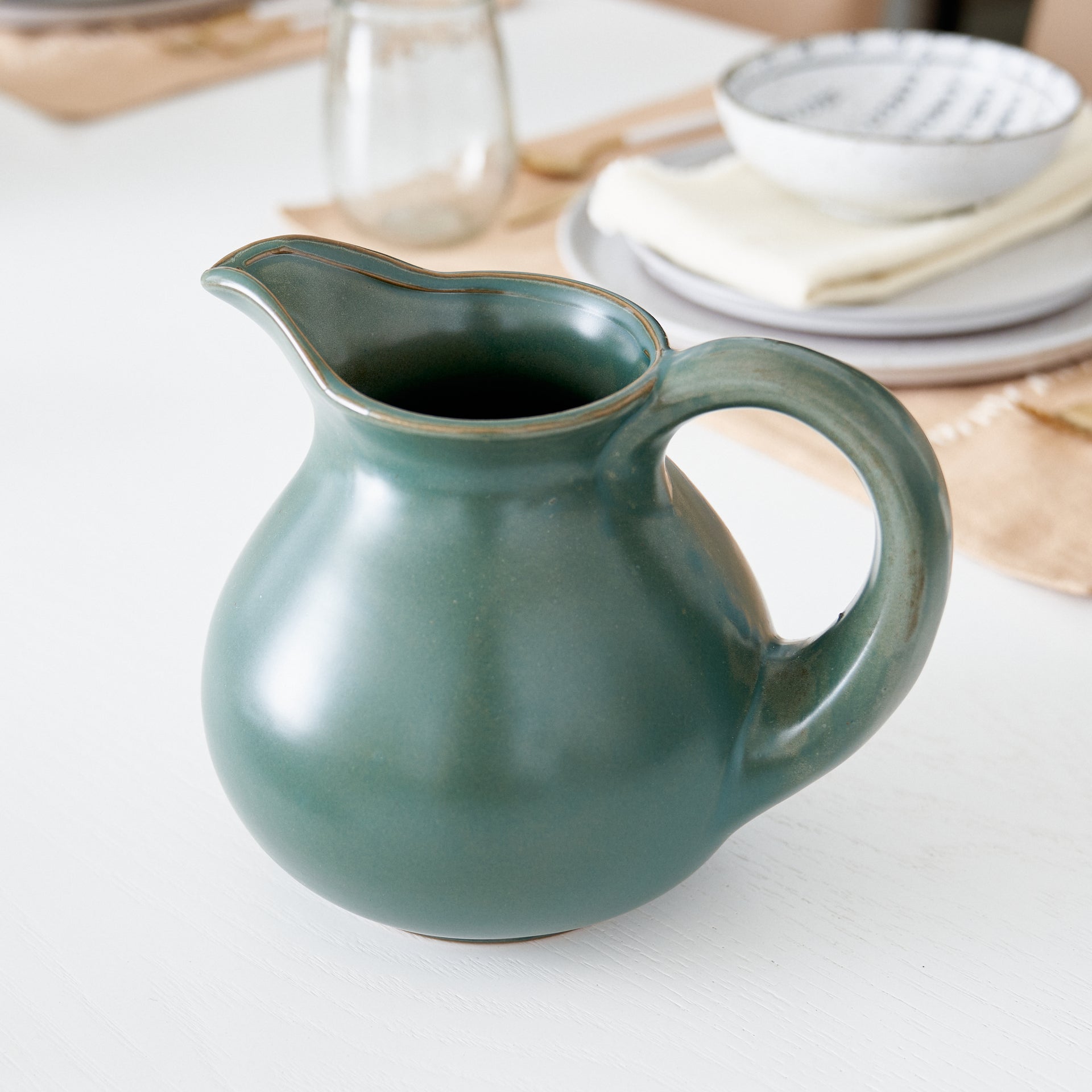 Evergreen Stoneware Pitcher