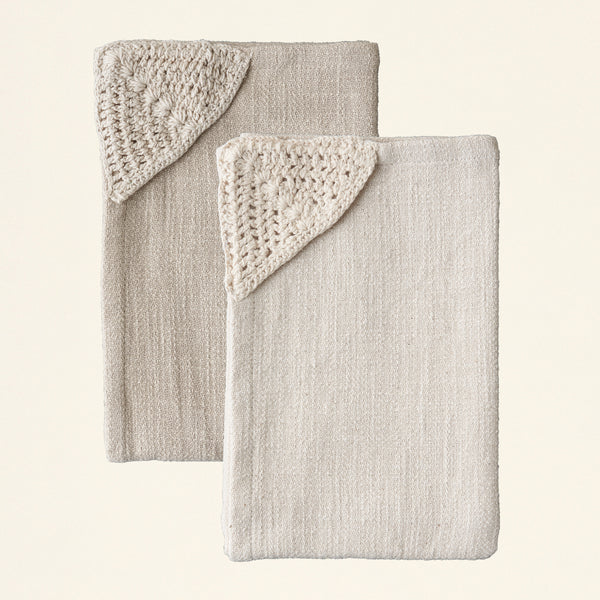 Crochet Corner Tea Towels - Set of 2