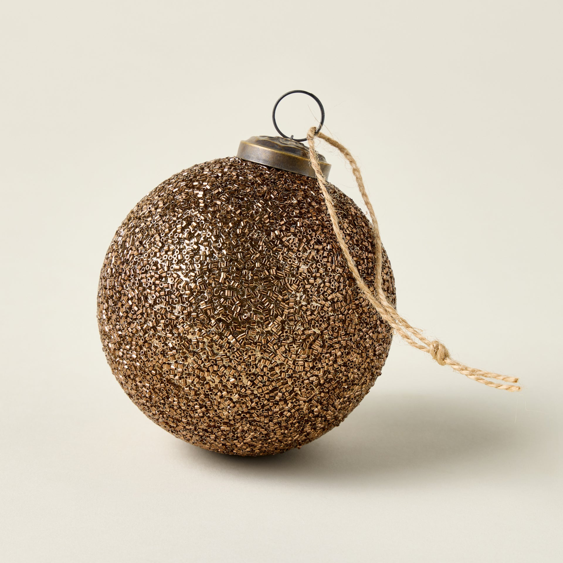 Beaded Antique Bronze Glass Ornament