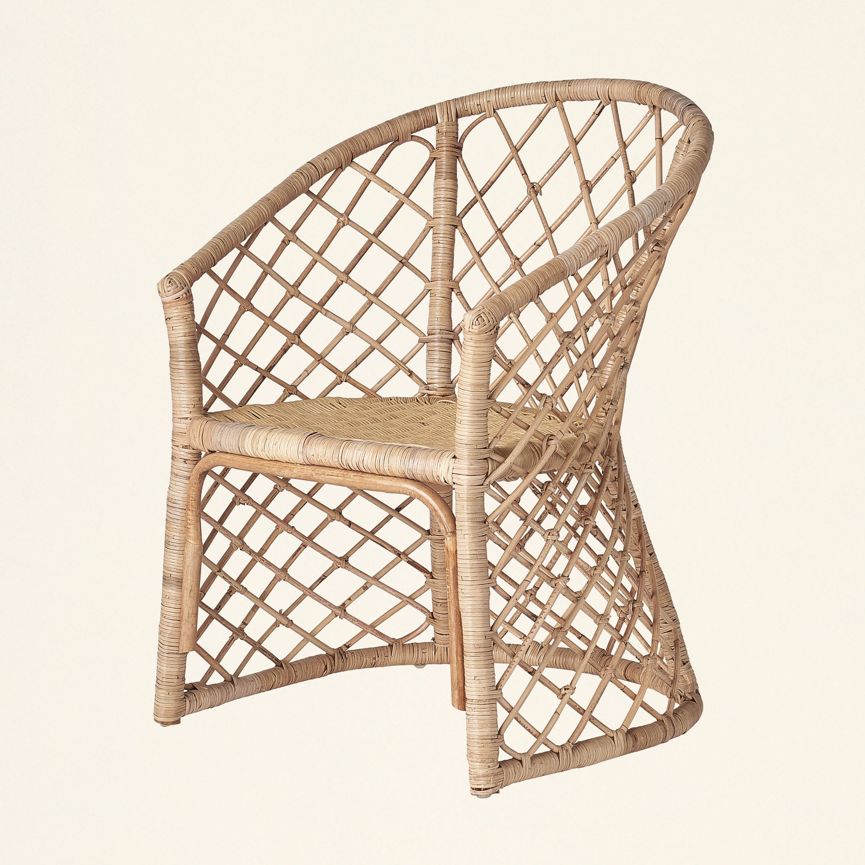 Hand-Woven Rattan Arm Chair