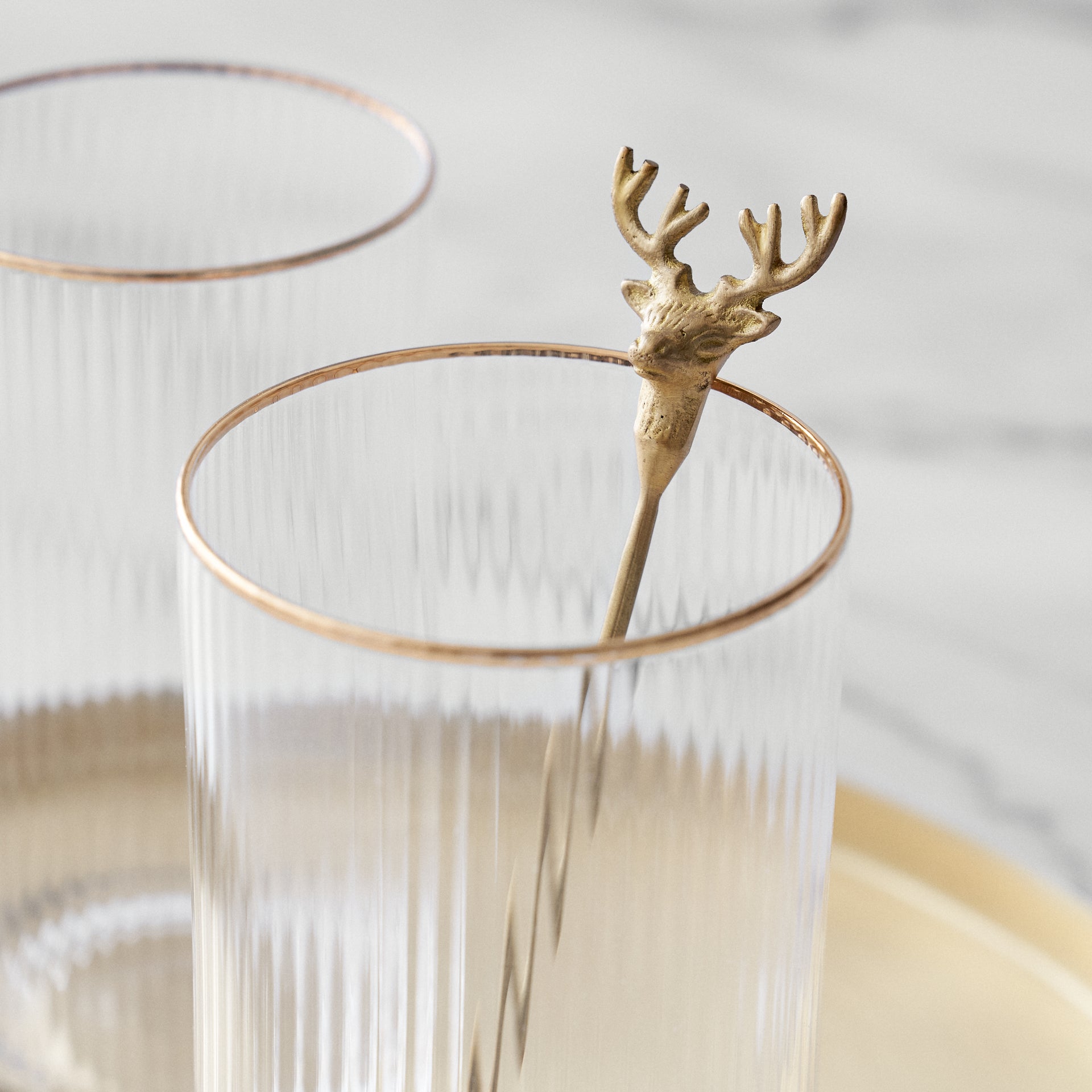 Brass Deer Stirrers, Set