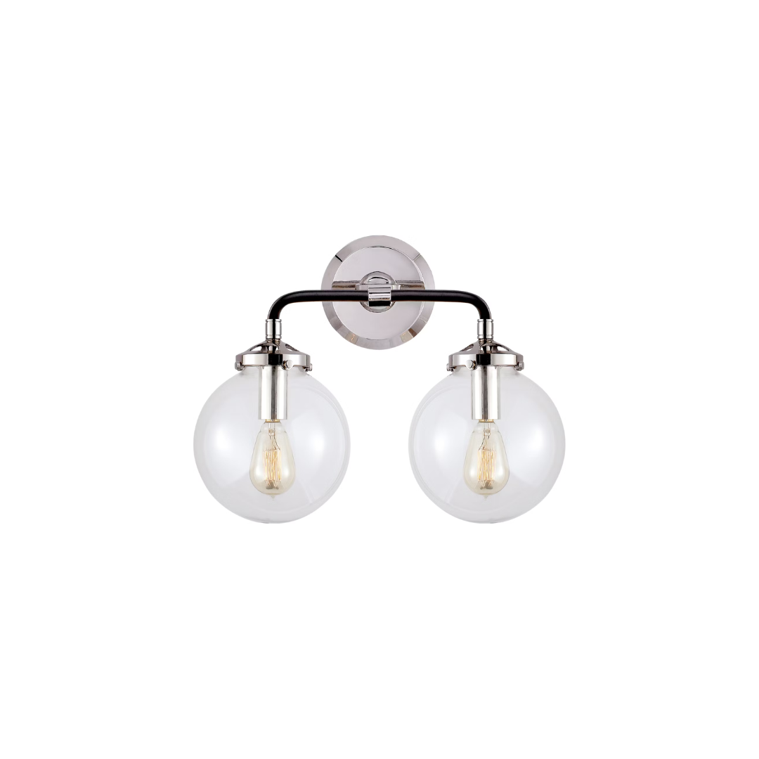 Bistro Double Light Curved Sconce