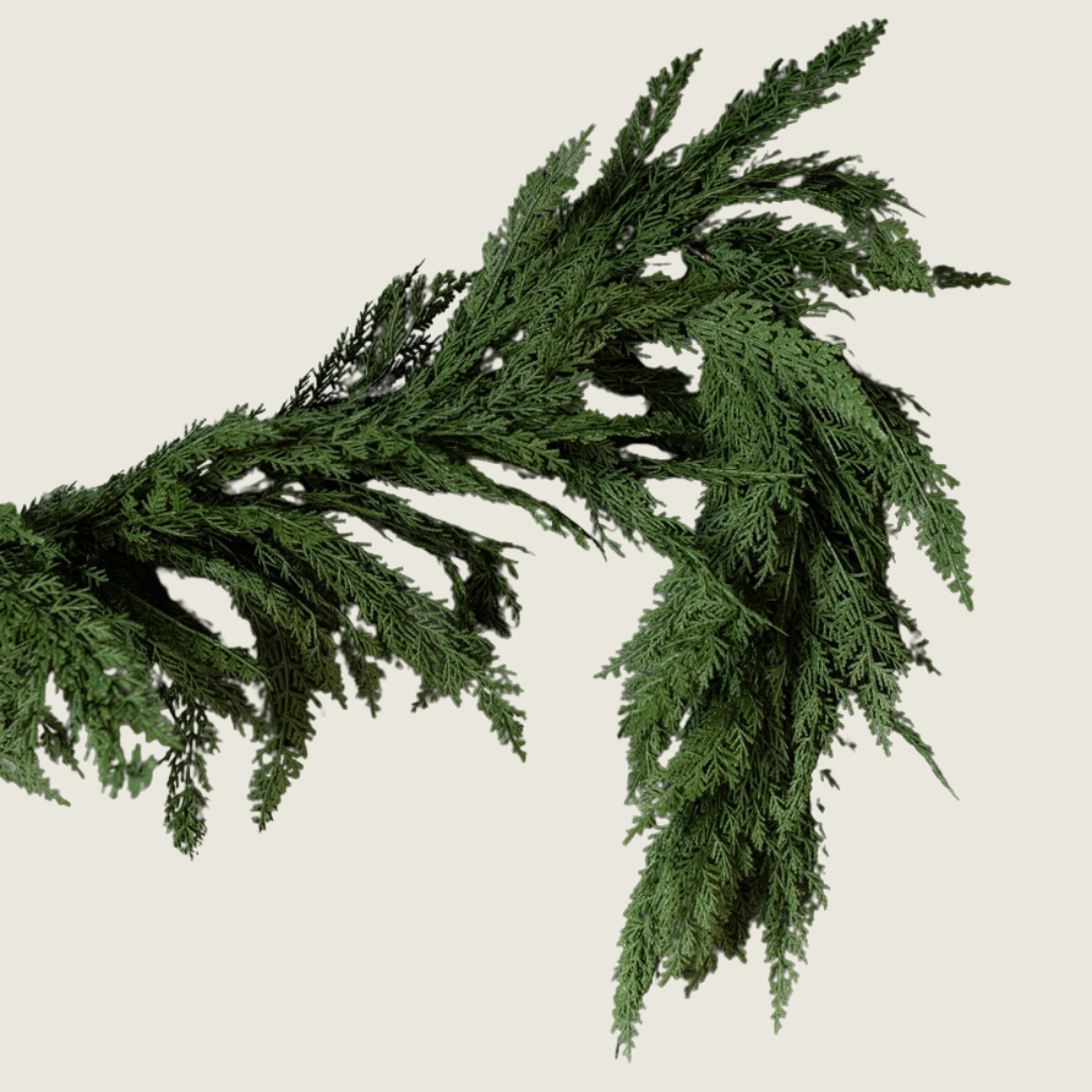 Faux Cypress Leaf Garland, 6'