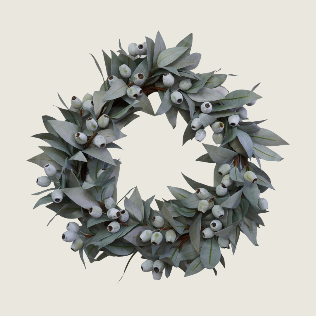 Faux Silver Gumnut Wreath