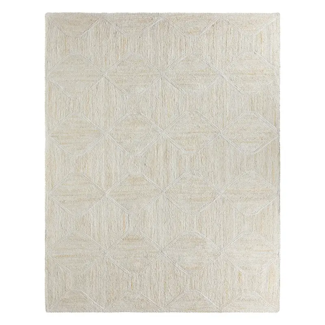 Bleached Diamond Jute Rug